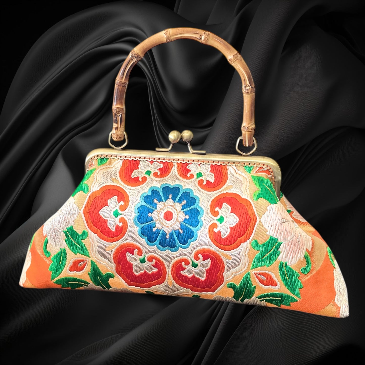 着物リメイクバンブーバッグ [No.1636]