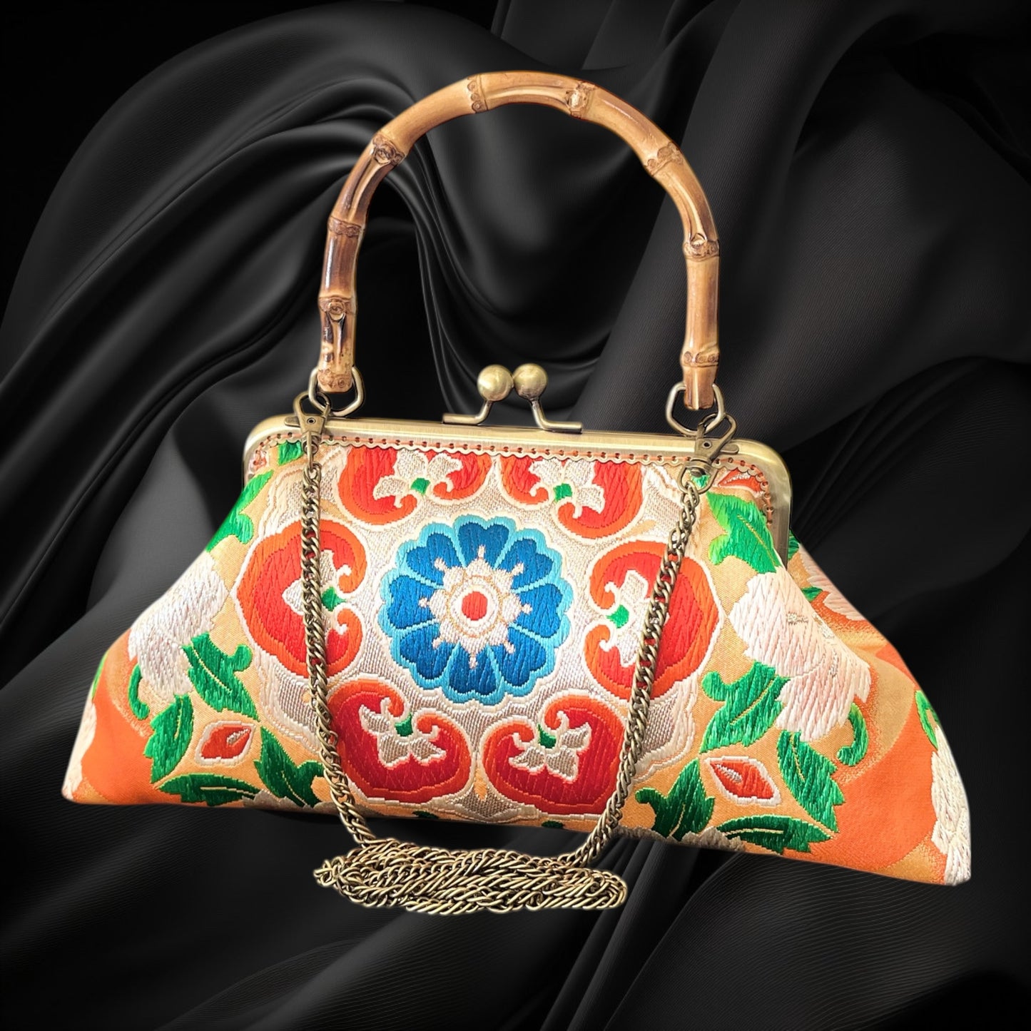 着物リメイクバンブーバッグ [No.1636]