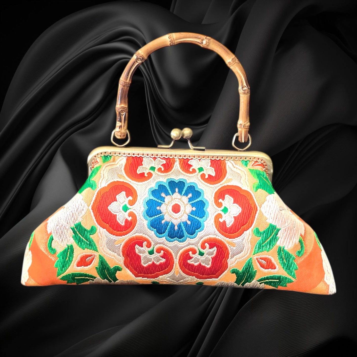 着物リメイクバンブーバッグ [No.1636]