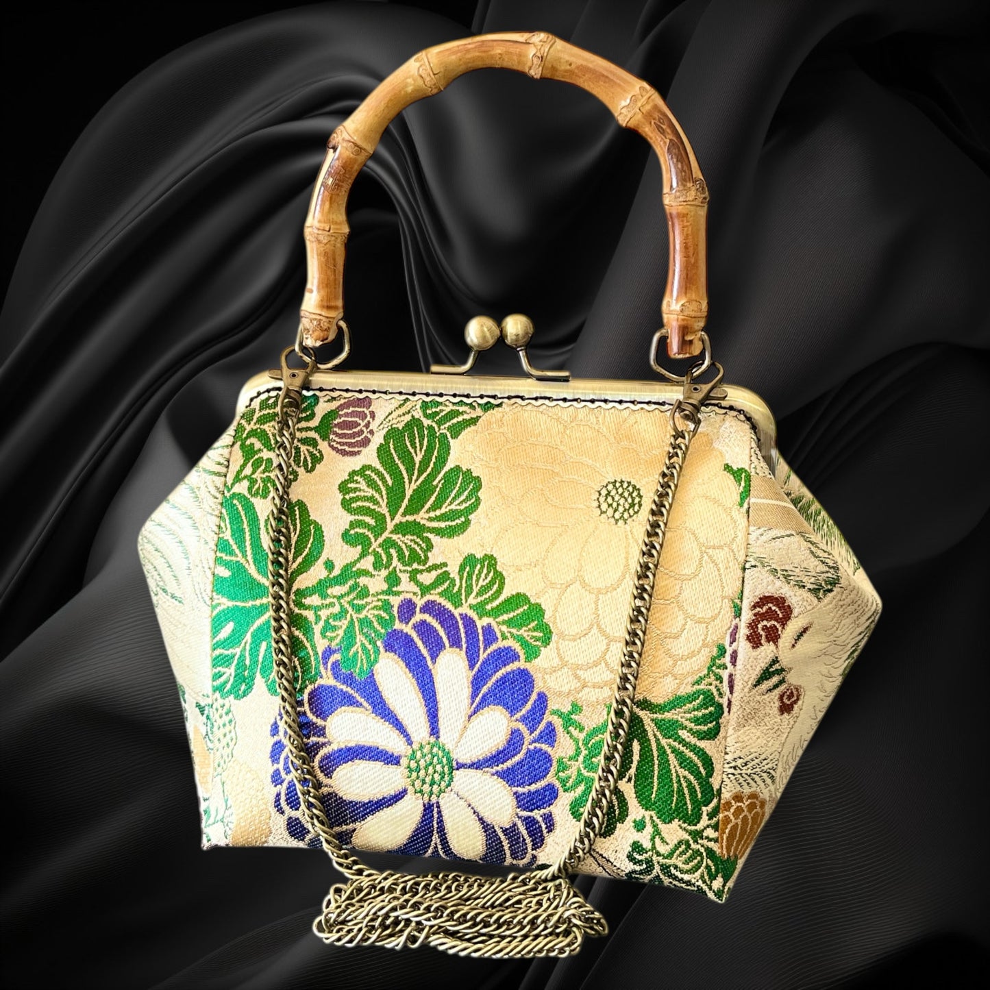 着物リメイクバンブーバッグ [No.1652]