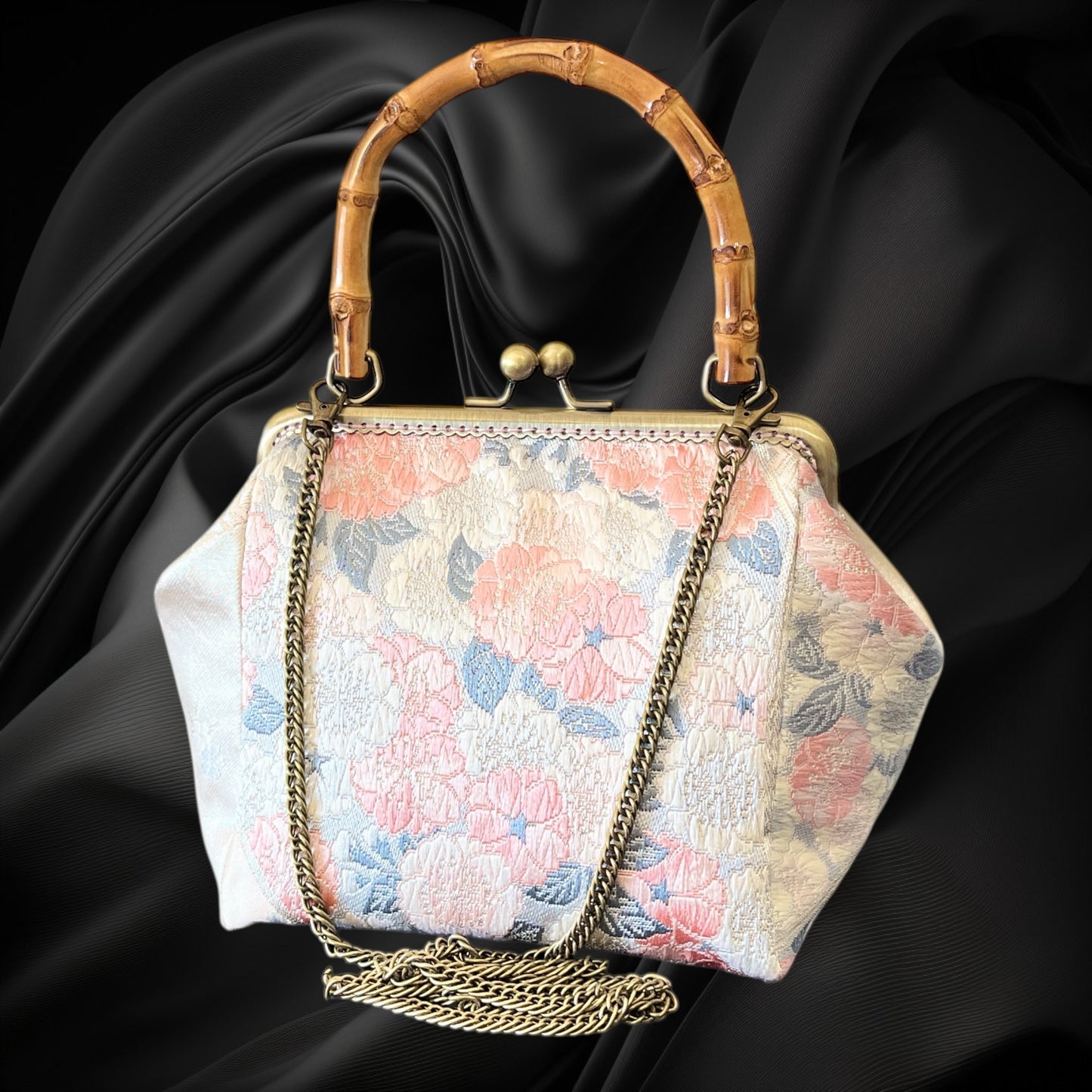 着物リメイクバンブーバッグ [No.1651]