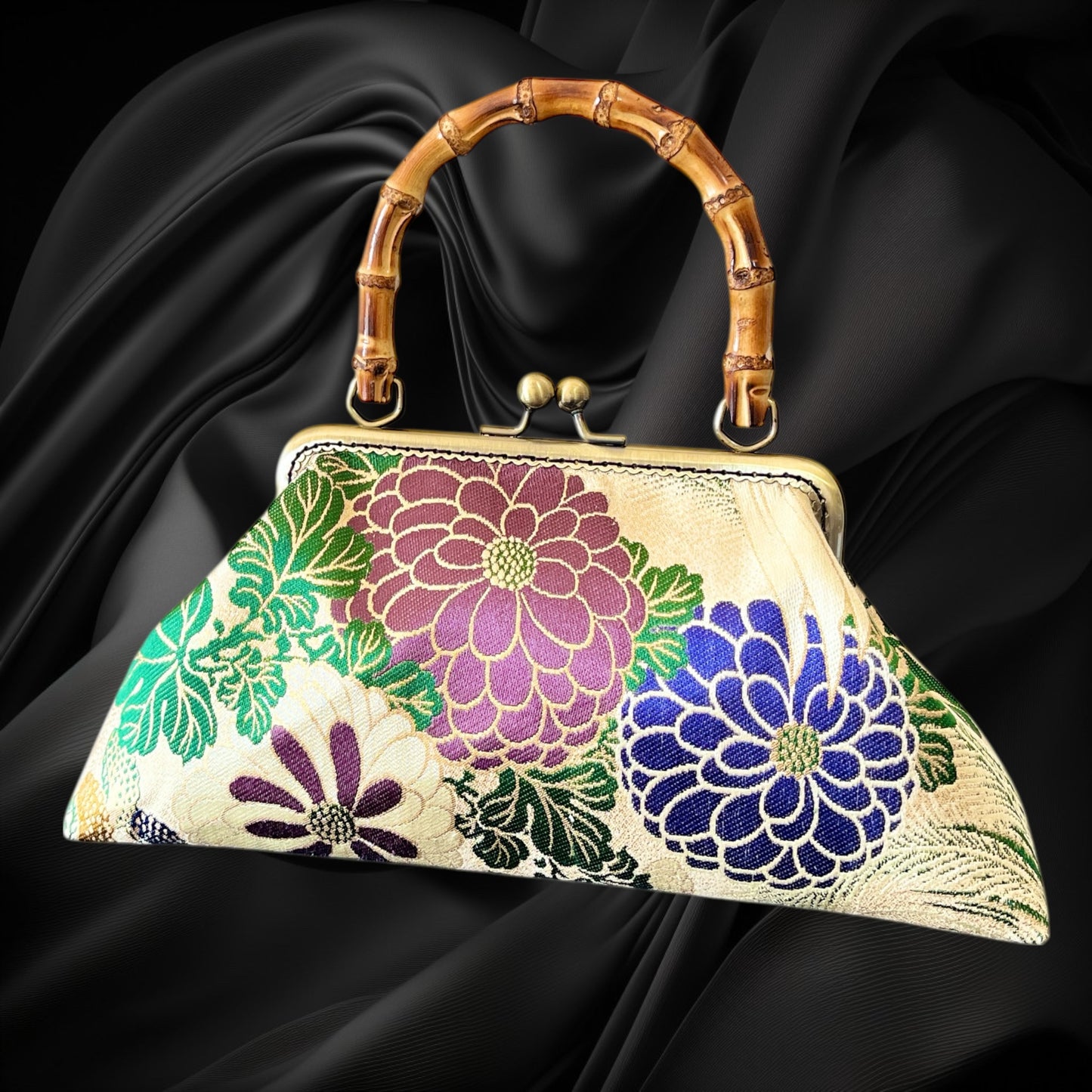 着物リメイクバンブーバッグ [No.1650]