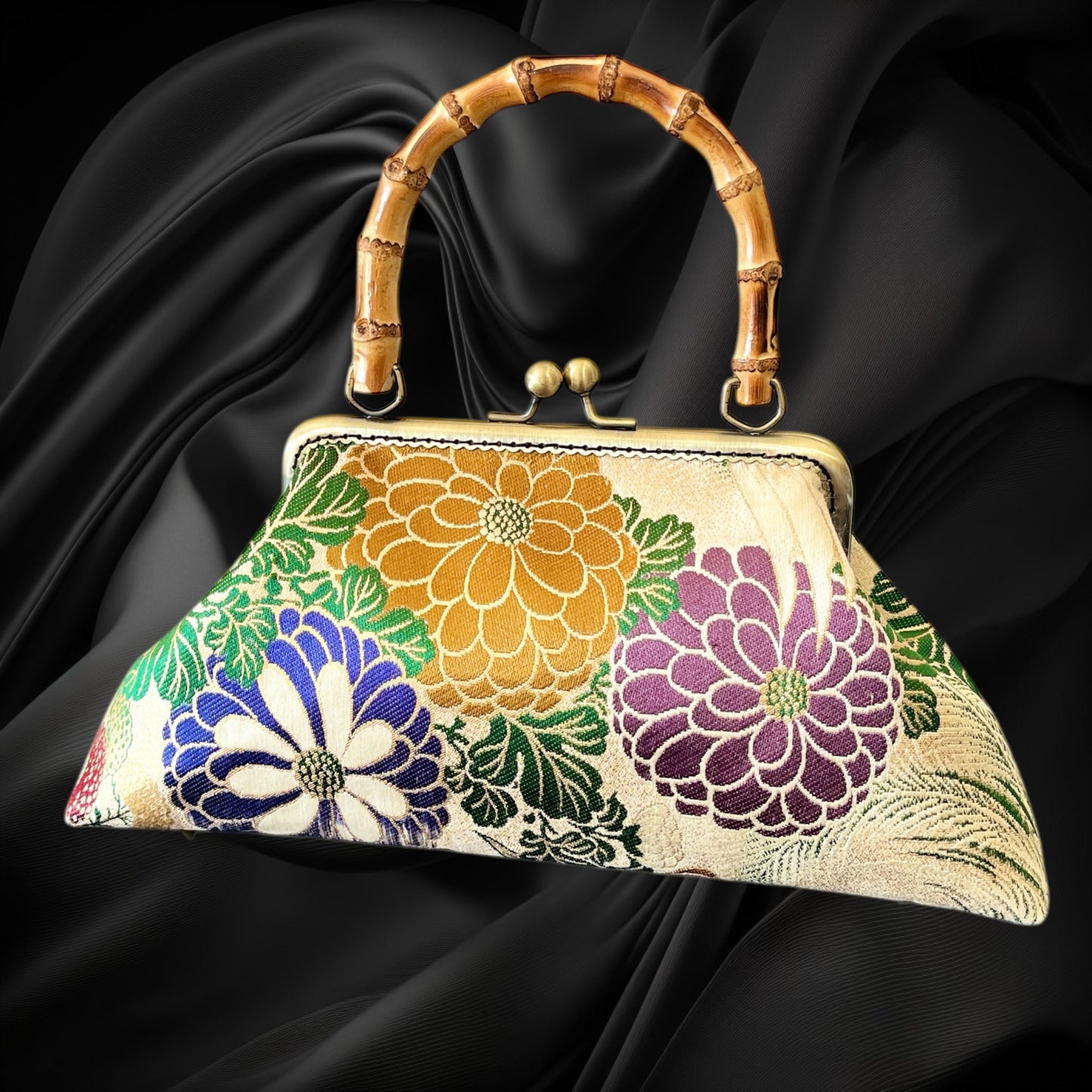 着物リメイクバンブーバッグ [No.1650]