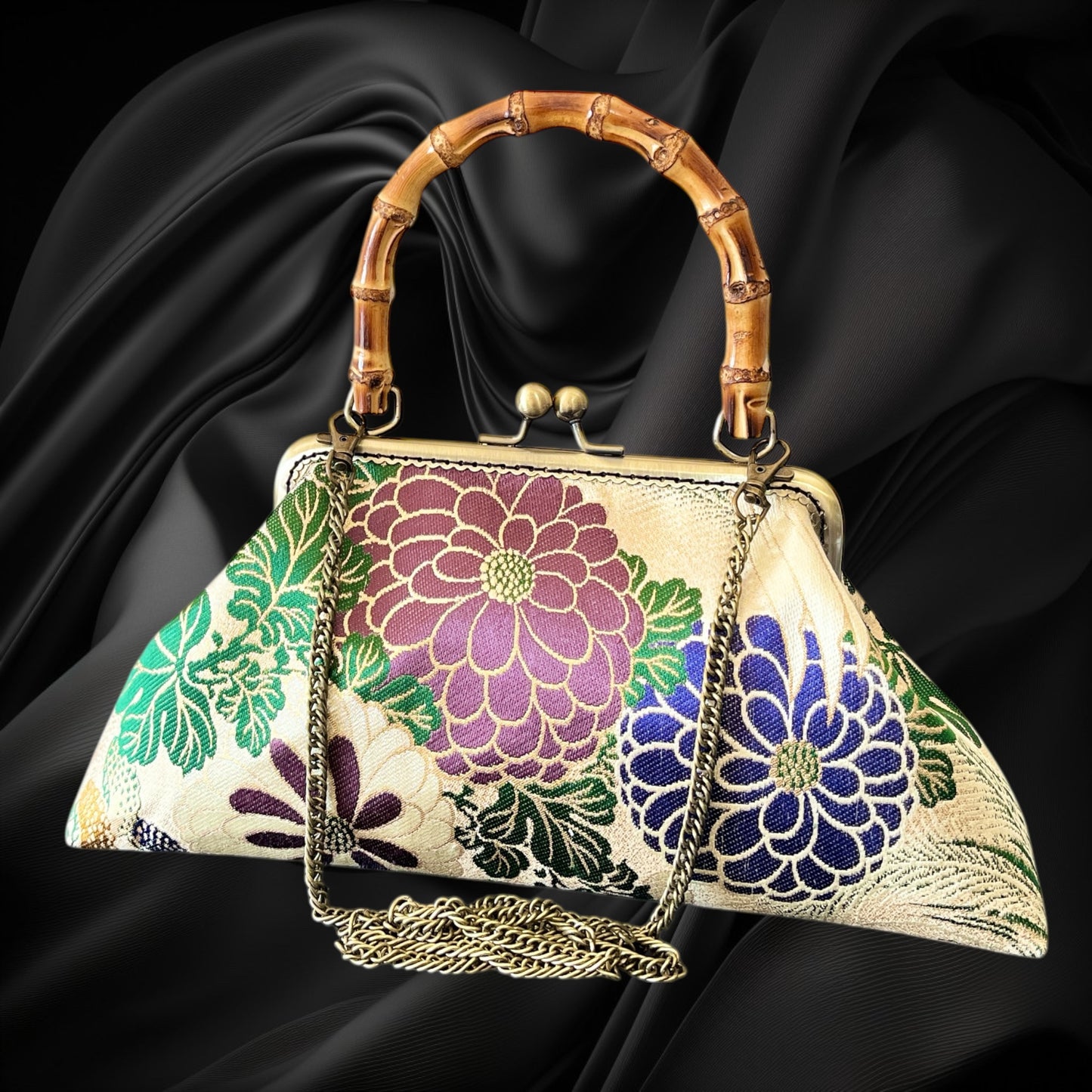 着物リメイクバンブーバッグ [No.1650]