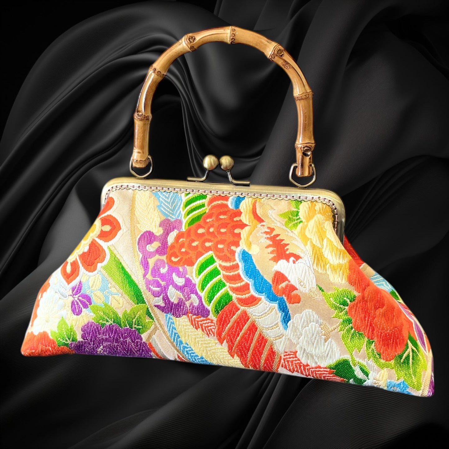 着物リメイクバンブーバッグ [No.1649]