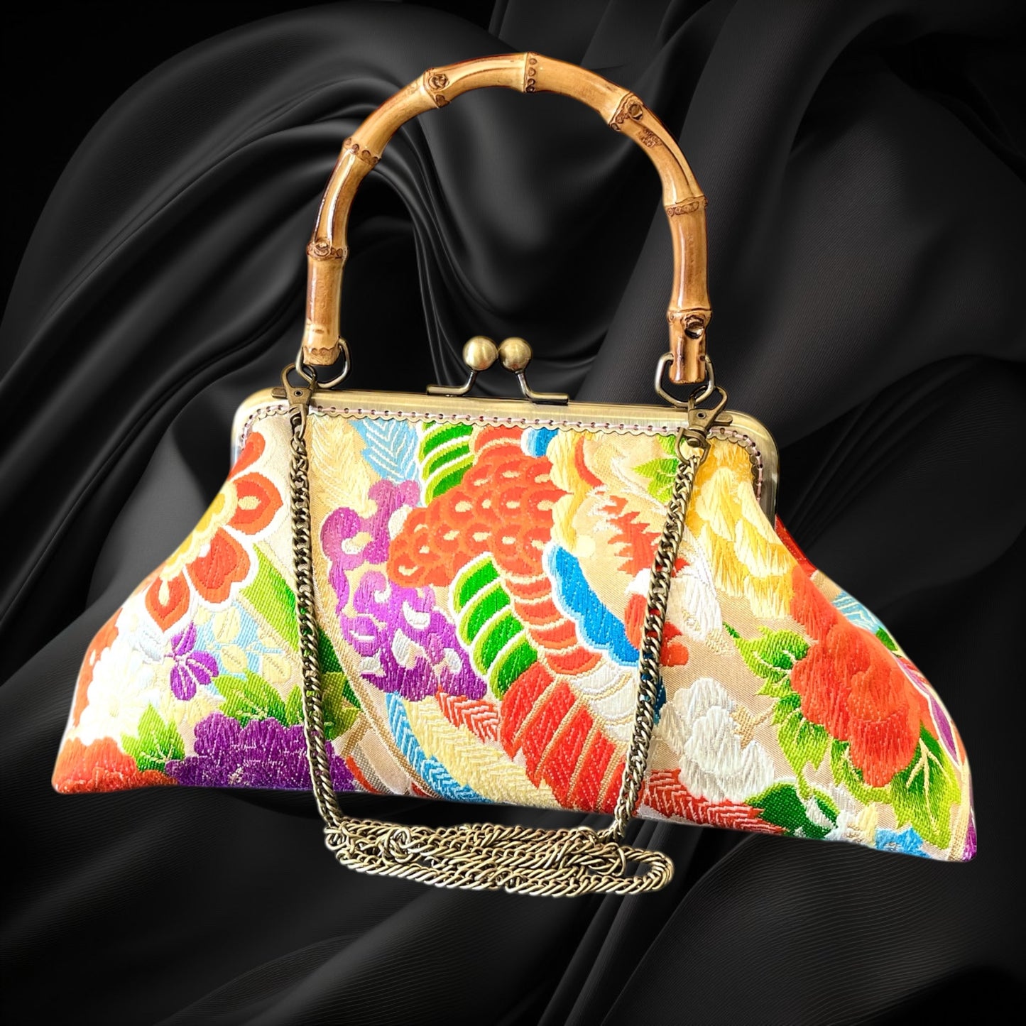 着物リメイクバンブーバッグ [No.1649]