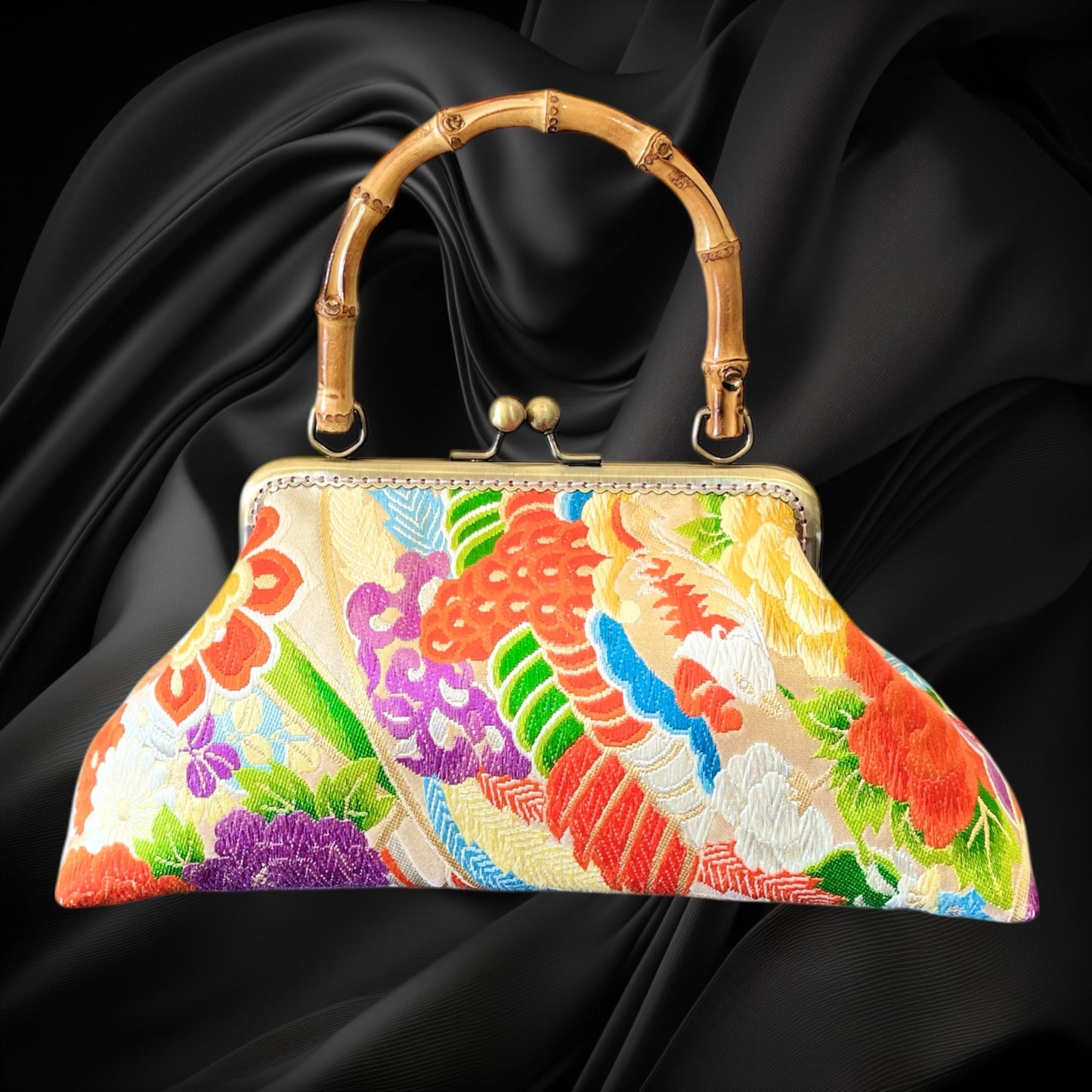 着物リメイクバンブーバッグ [No.1649]