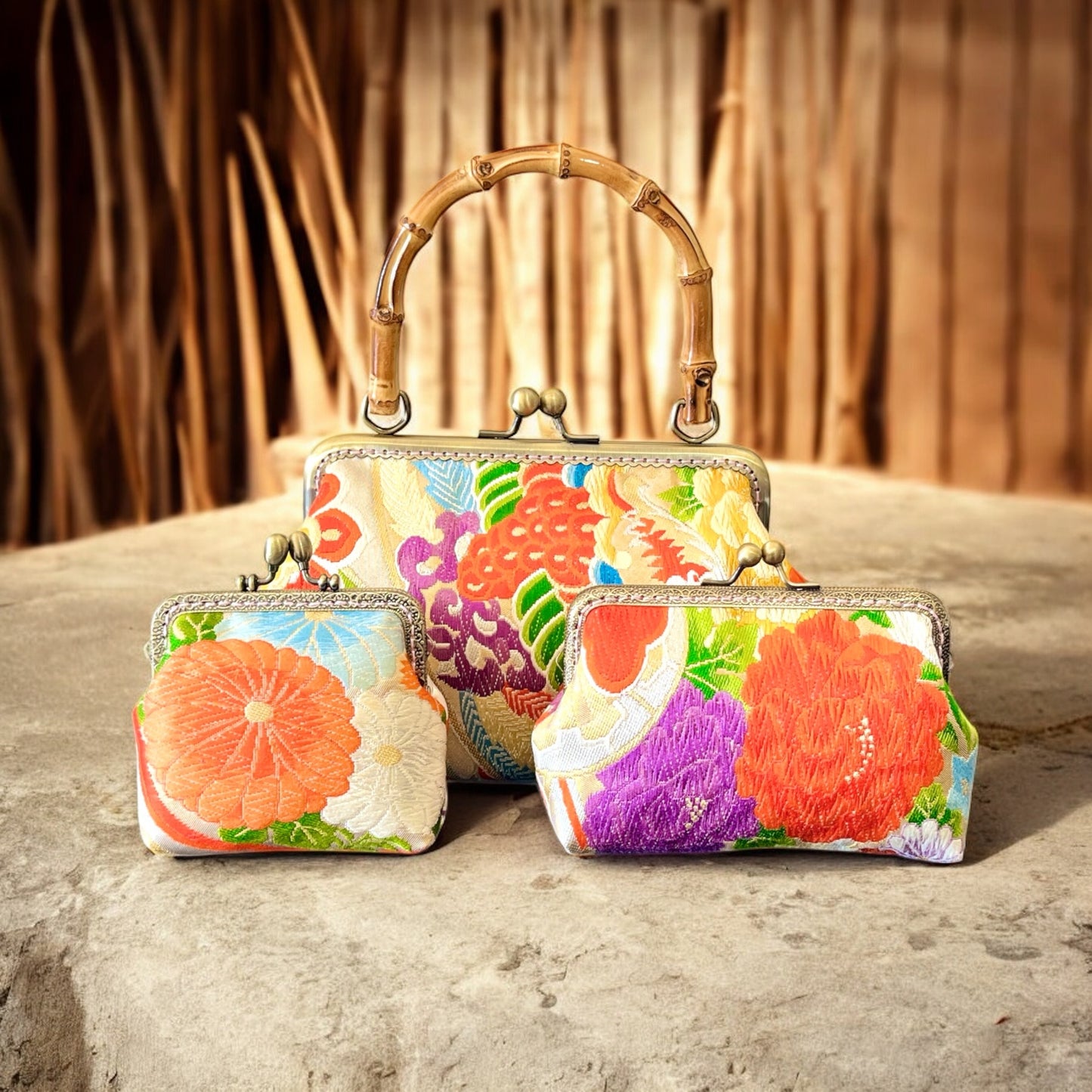 着物リメイクバンブーバッグ [No.1649]