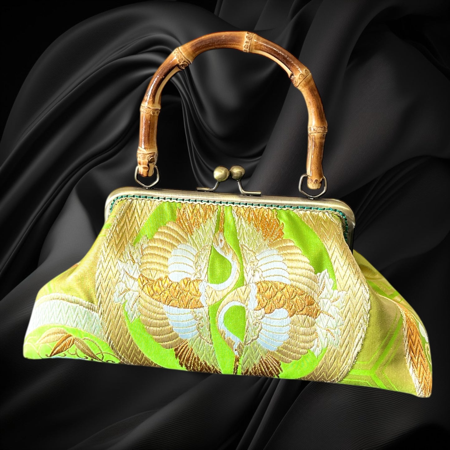 着物リメイクバンブーバッグ [No.1670]