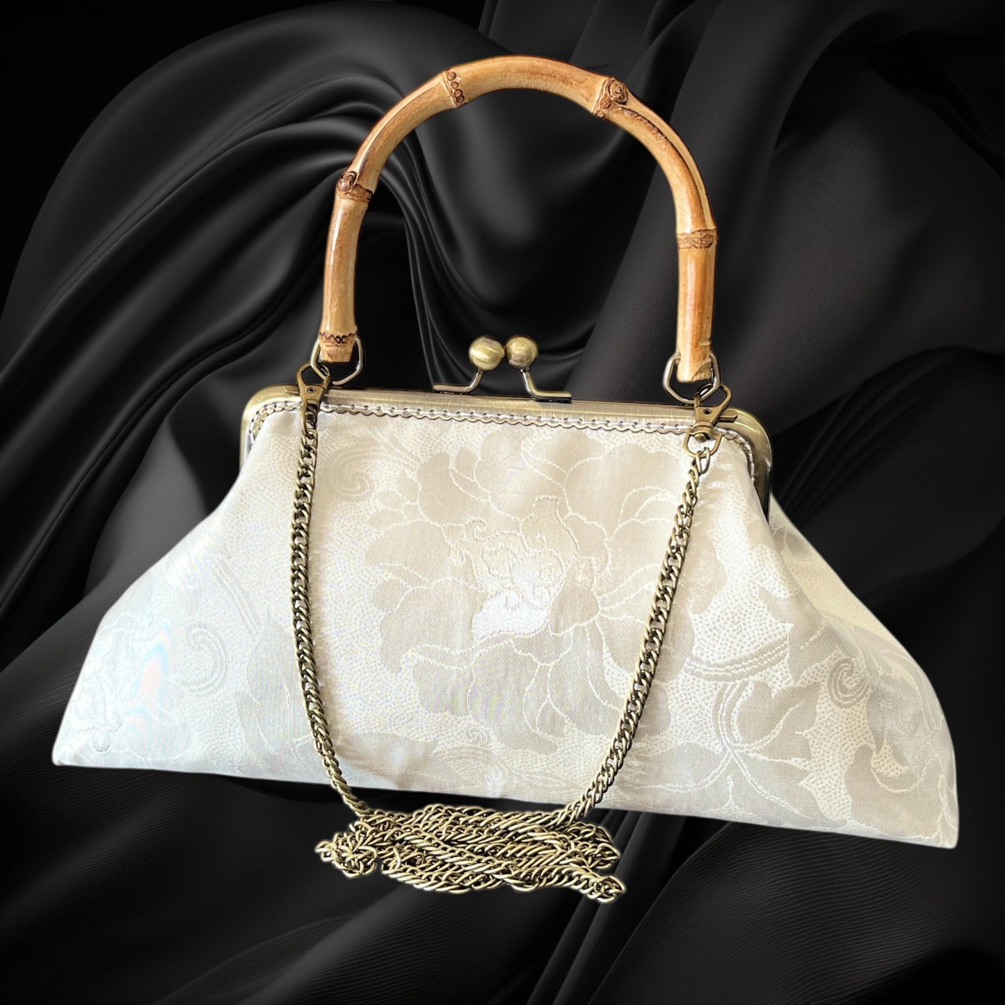 着物リメイクバンブーバッグ [No.1669]