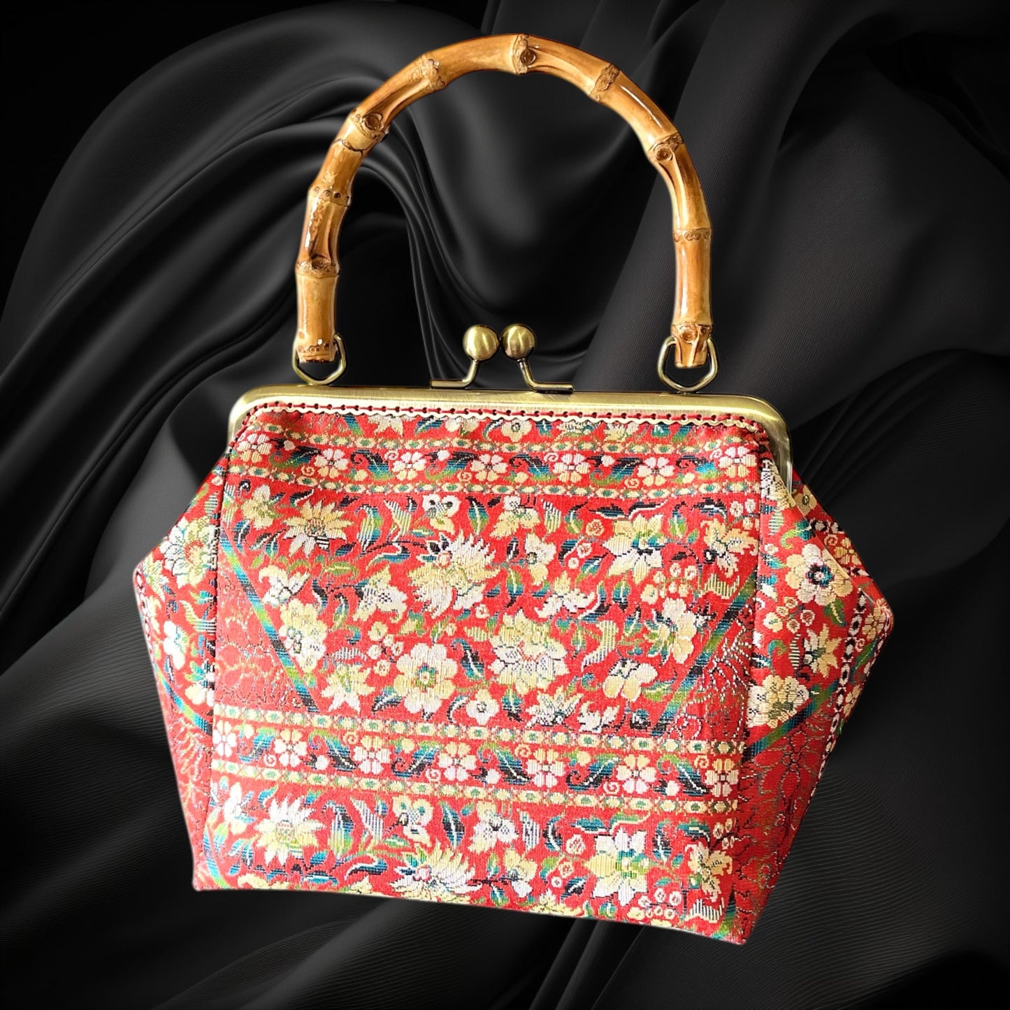 着物リメイクバンブーバッグ [No.1667]