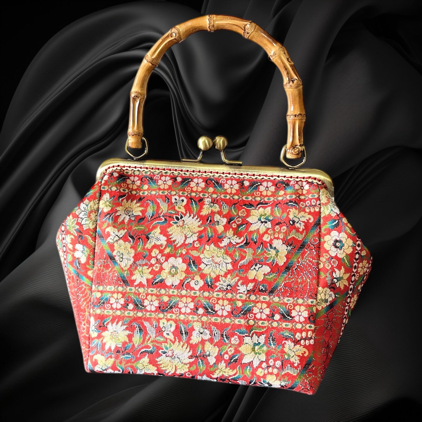 着物リメイクバンブーバッグ [No.1667]