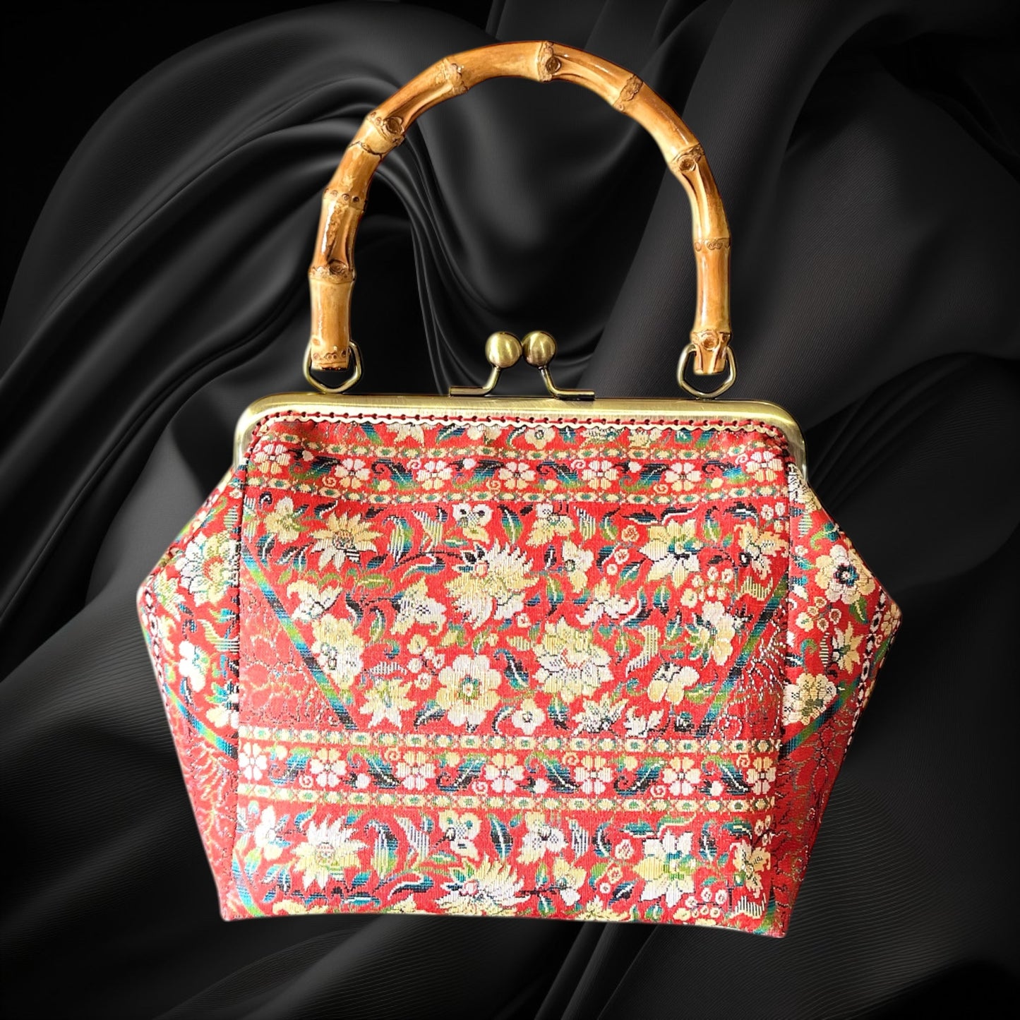 着物リメイクバンブーバッグ [No.1667]