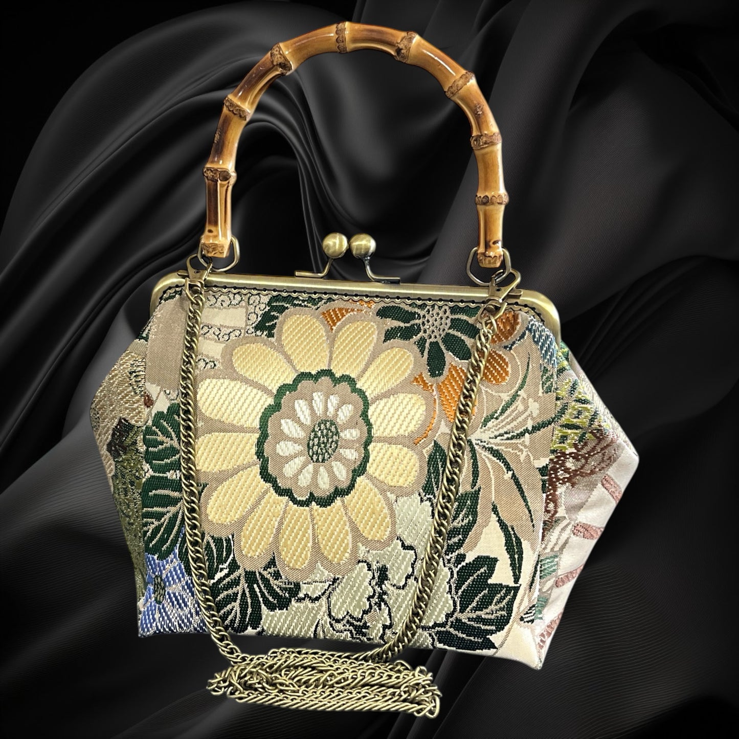 着物リメイクバンブーバッグ [No.1740]