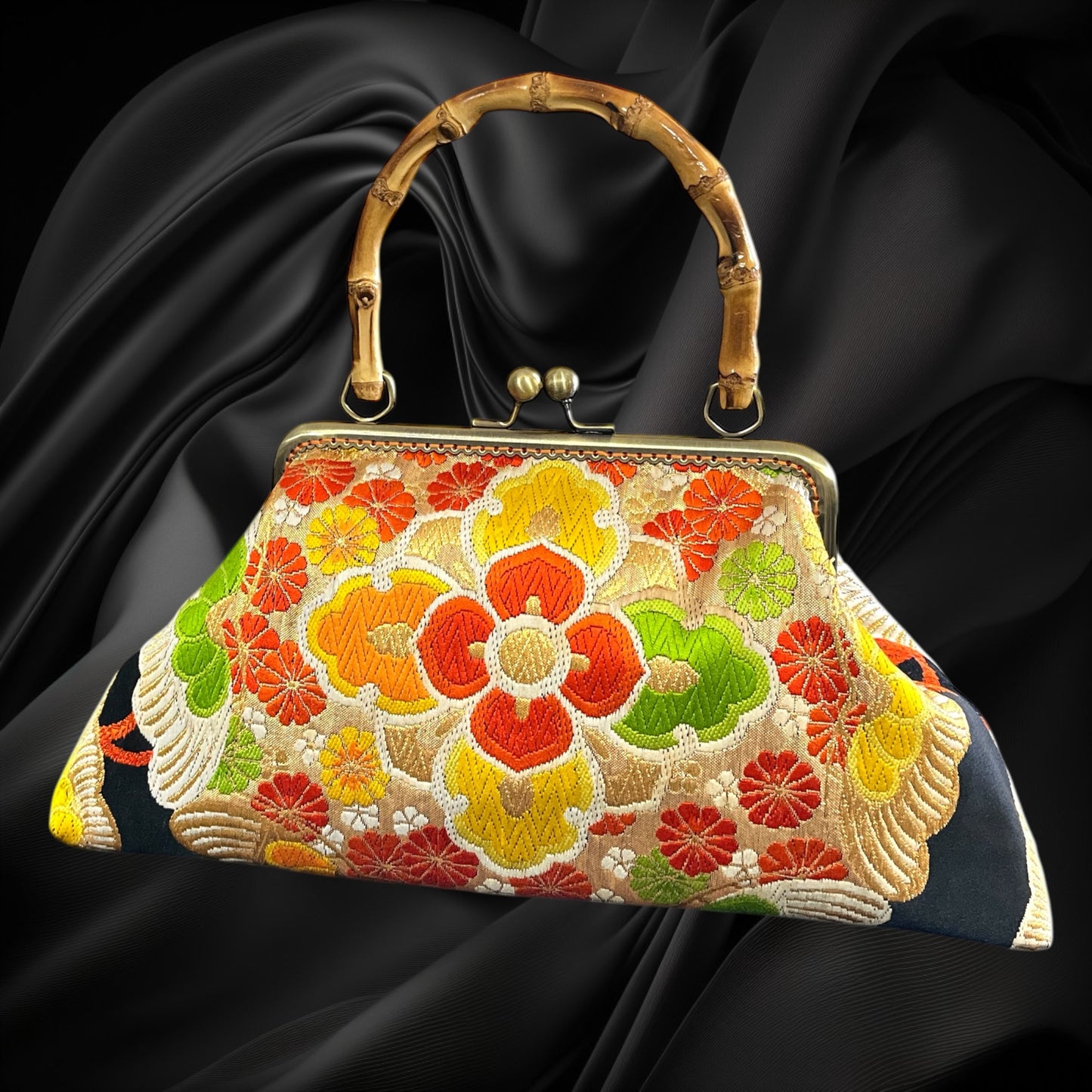 着物リメイクバンブーバッグ [No.1739]