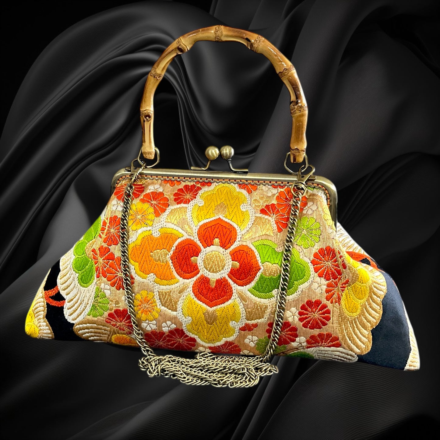 着物リメイクバンブーバッグ [No.1739]