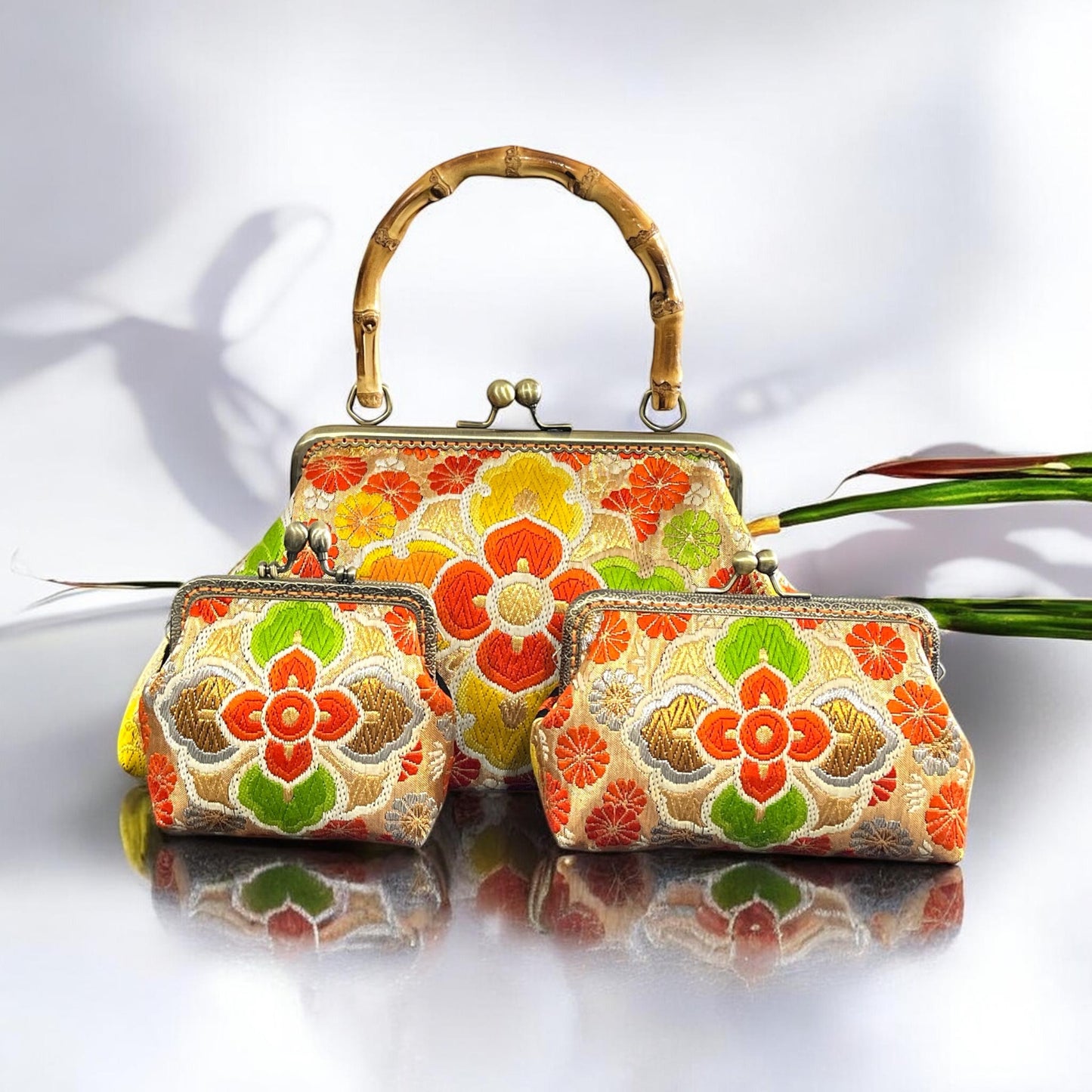 着物リメイクバンブーバッグ [No.1739]