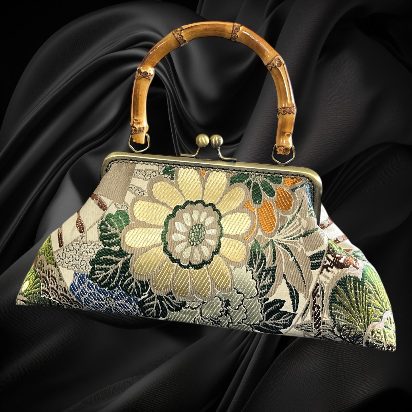 着物リメイクバンブーバッグ [No.1738]