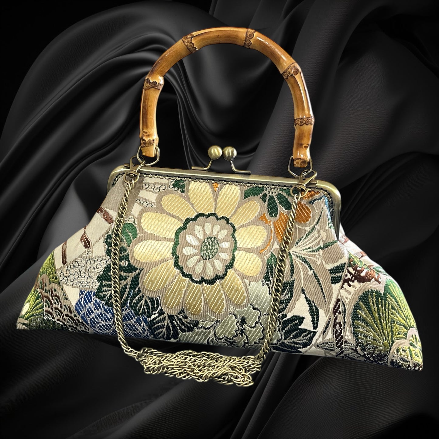 着物リメイクバンブーバッグ [No.1738]