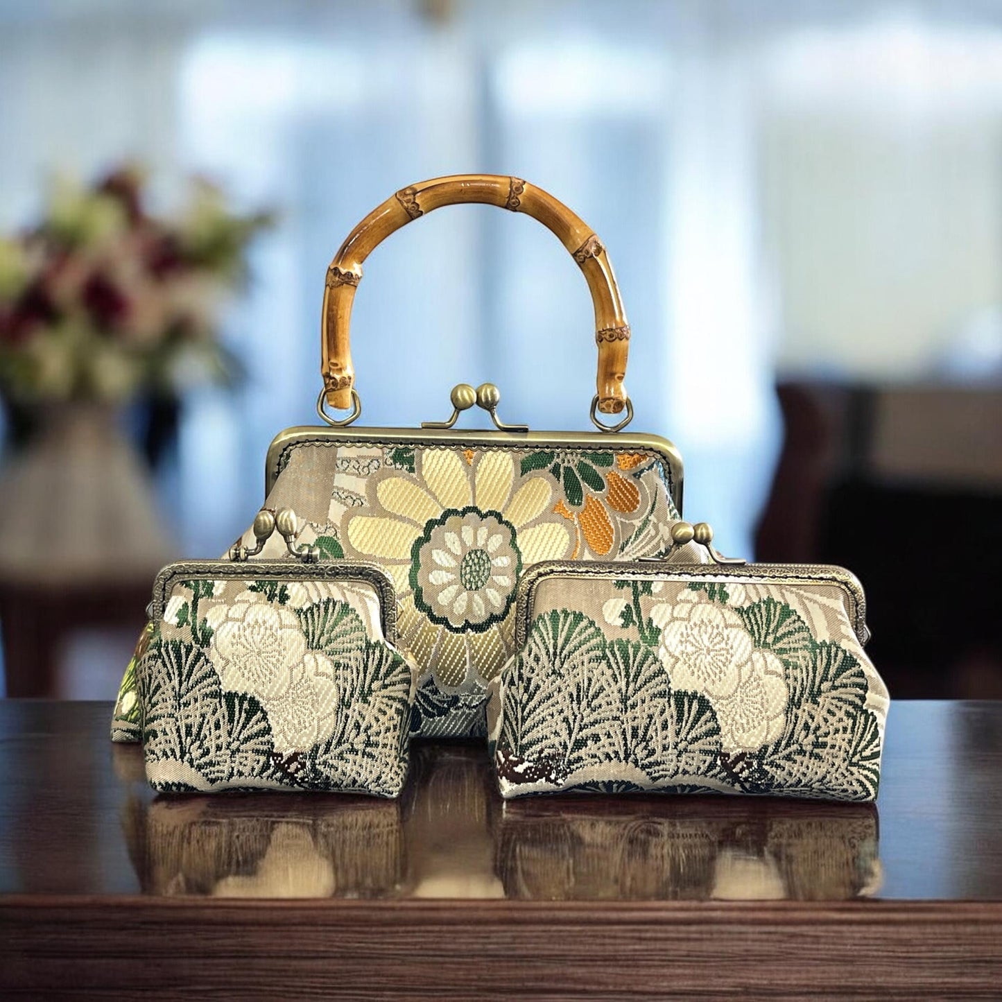 着物リメイクバンブーバッグ [No.1738]