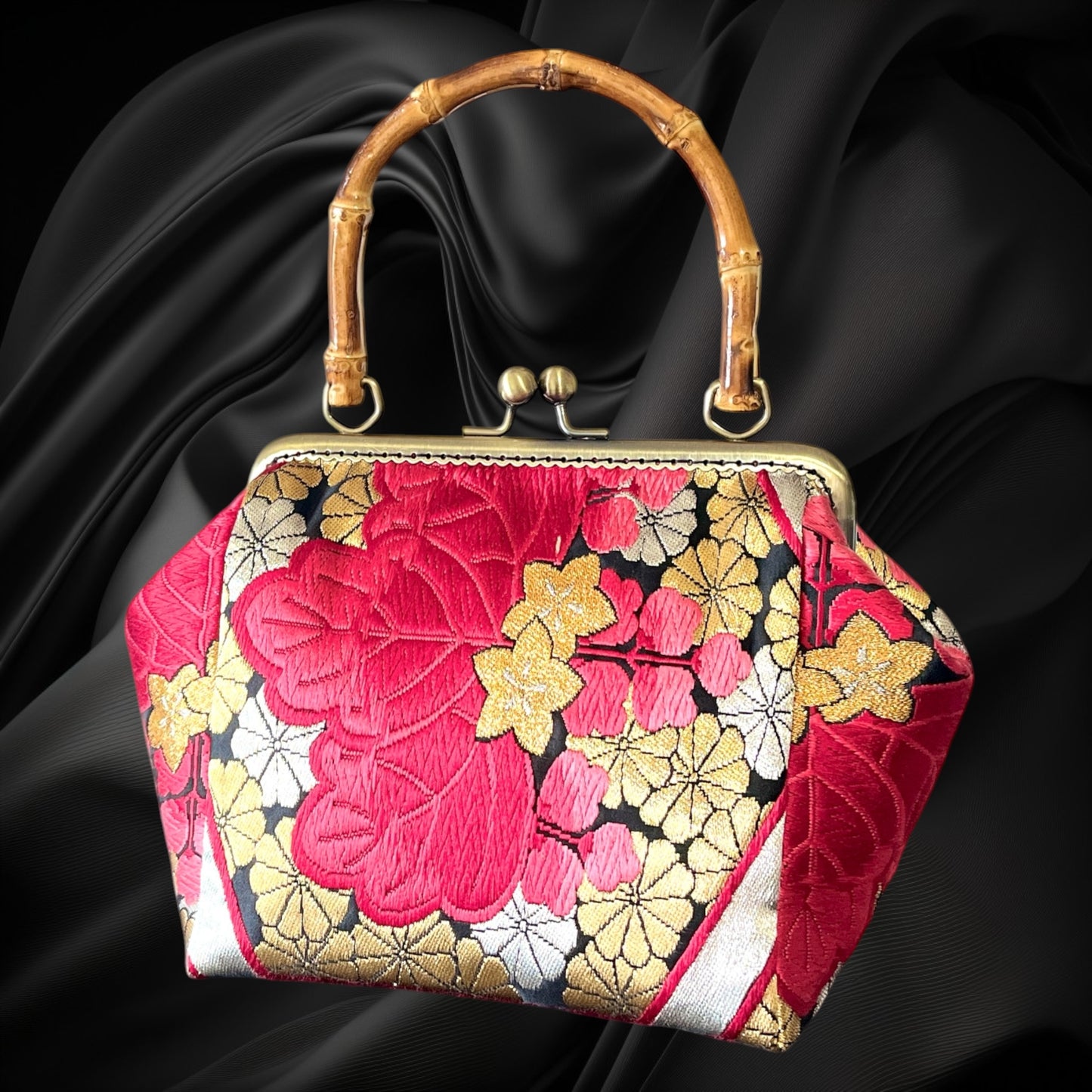 着物リメイクバンブーバッグ [No.1846]