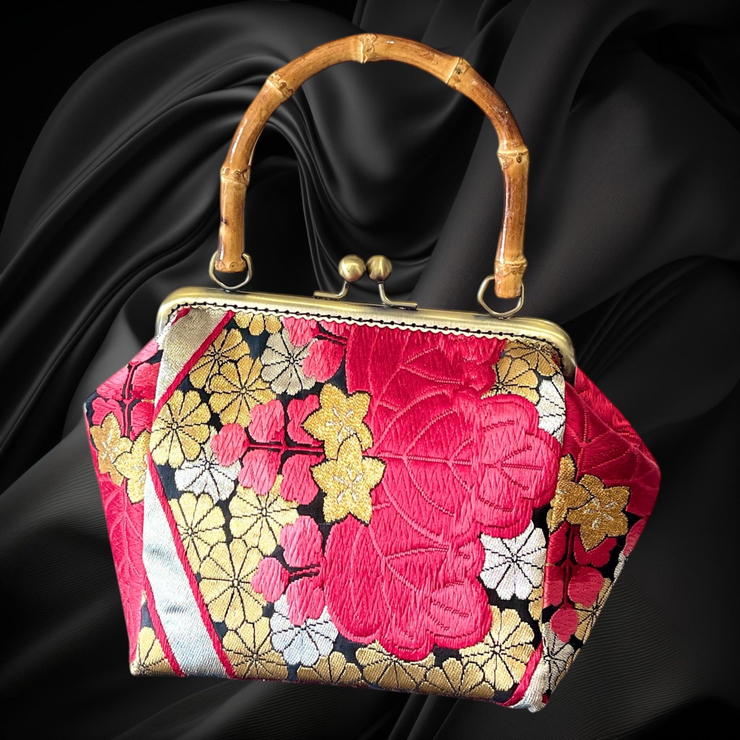 着物リメイクバンブーバッグ [No.1846]