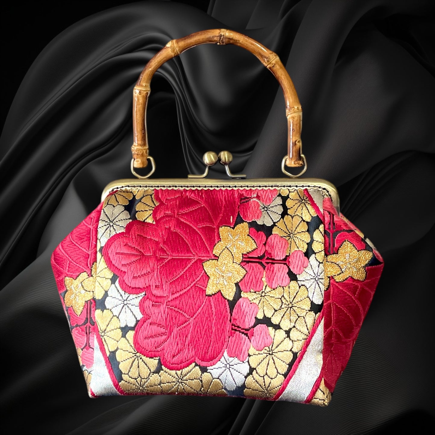 着物リメイクバンブーバッグ [No.1846]