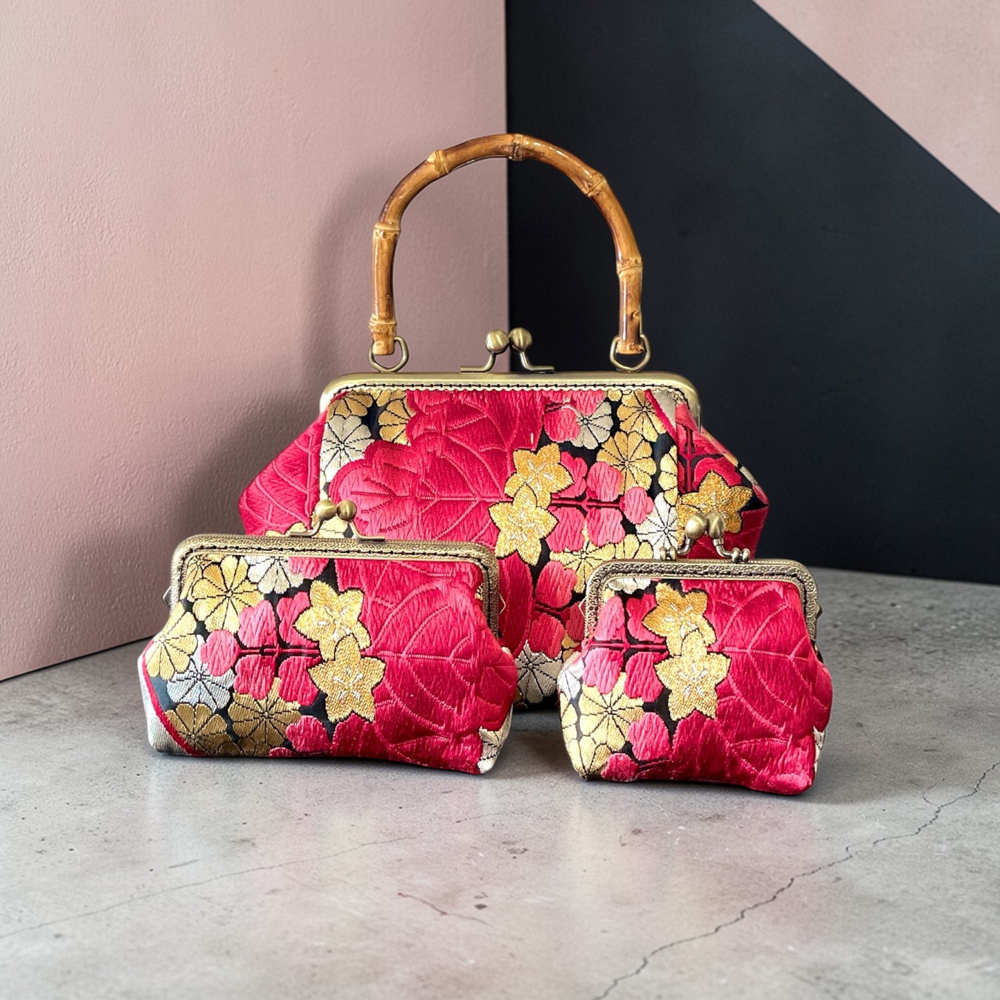 着物リメイクバンブーバッグ [No.1846]