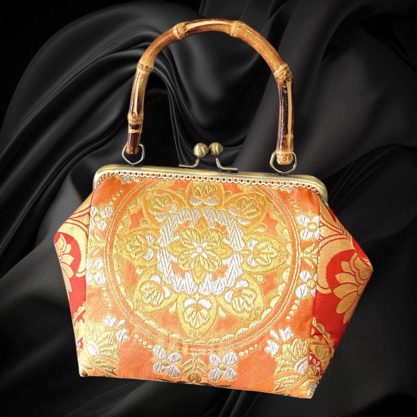 着物リメイクバンブーバッグ [No.1845]