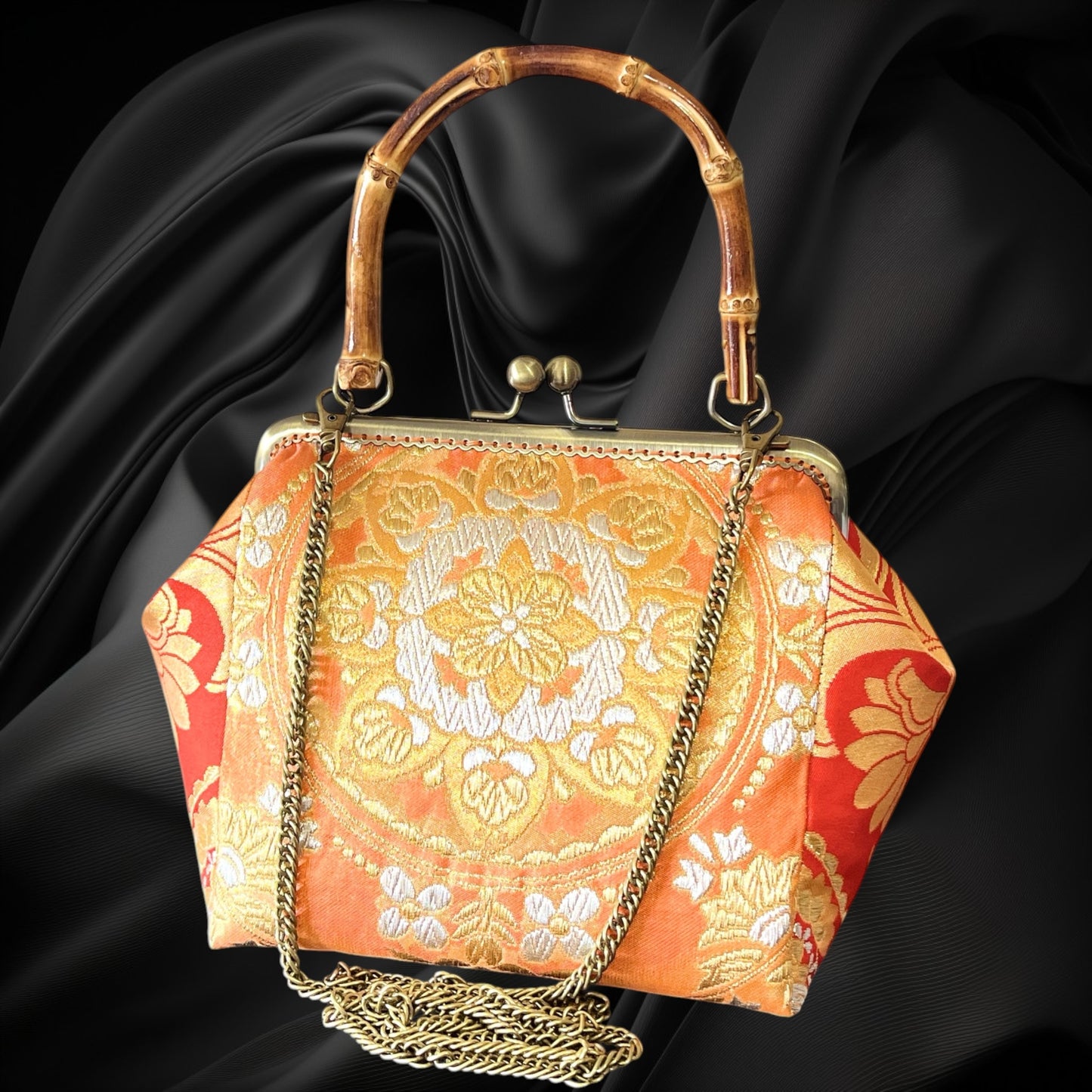 着物リメイクバンブーバッグ [No.1845]