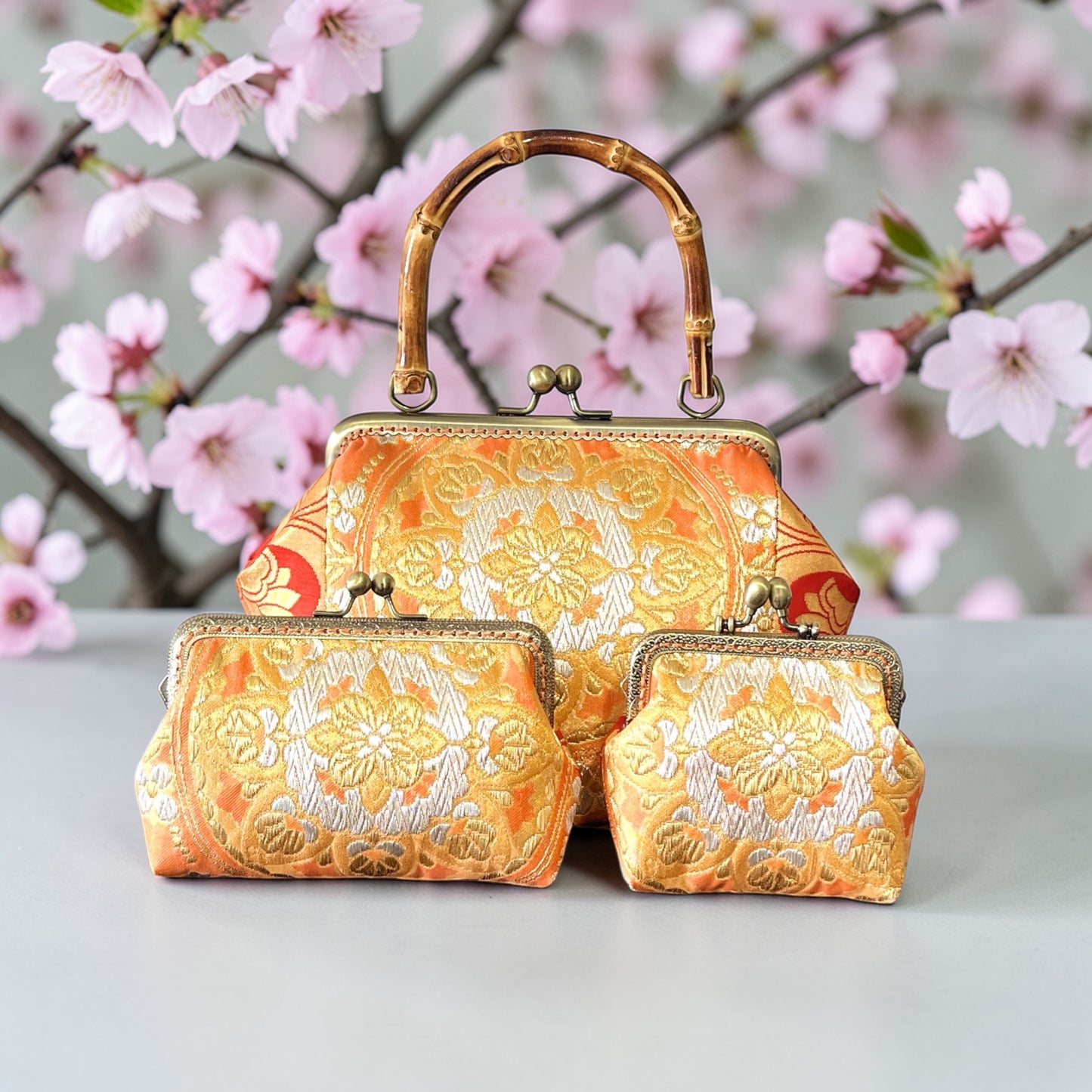 着物リメイクバンブーバッグ [No.1845]