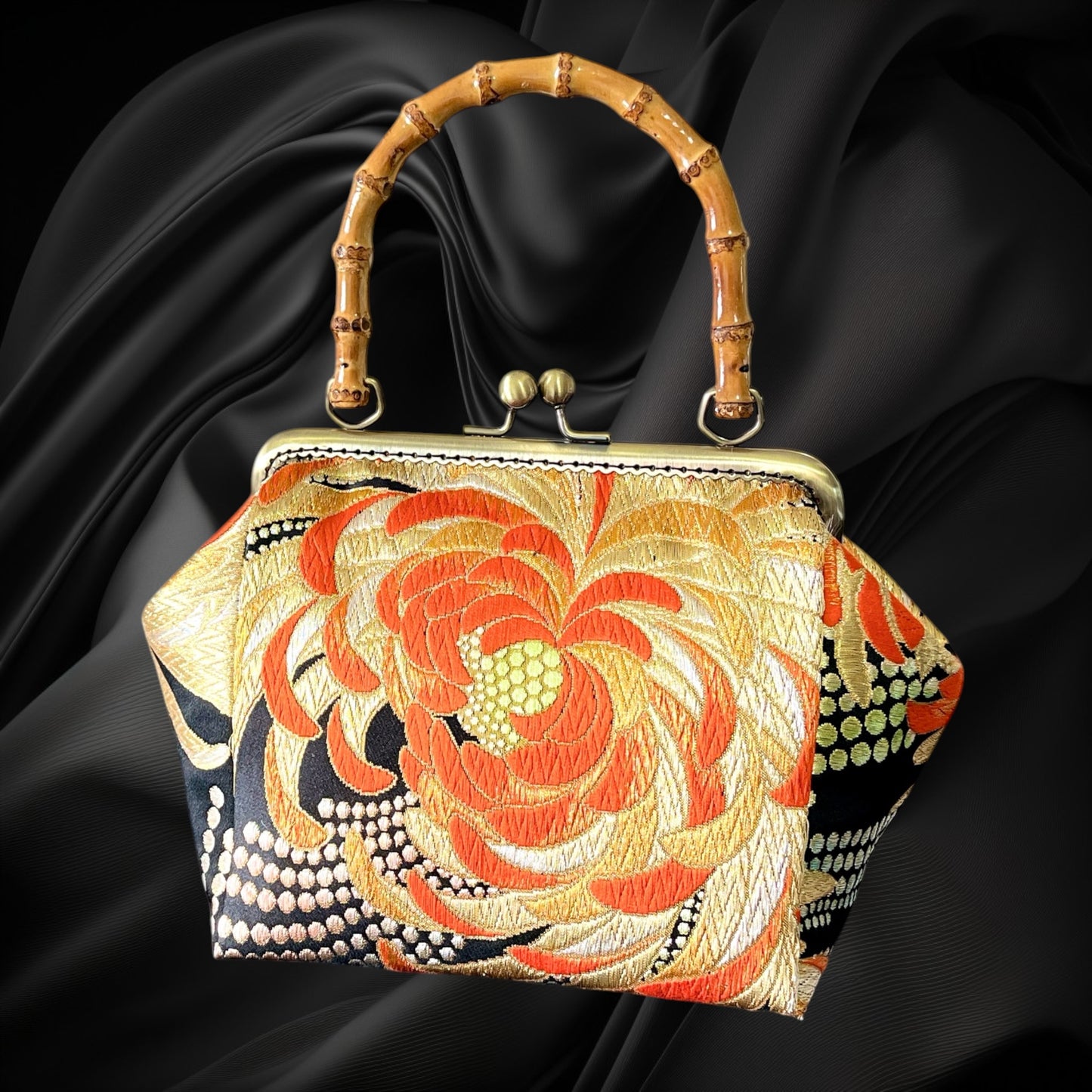 着物リメイクバンブーバッグ [No.1888]