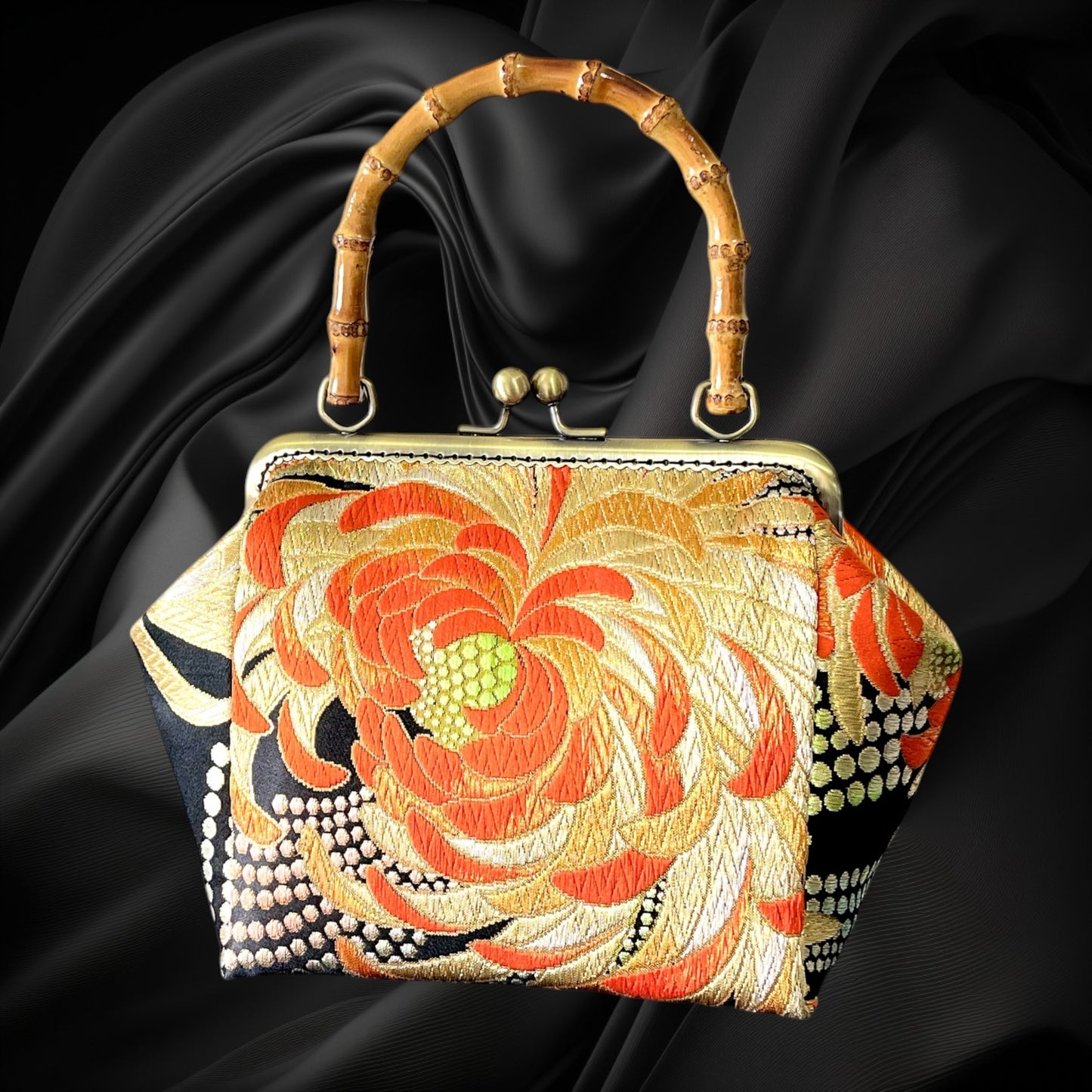 着物リメイクバンブーバッグ [No.1888]