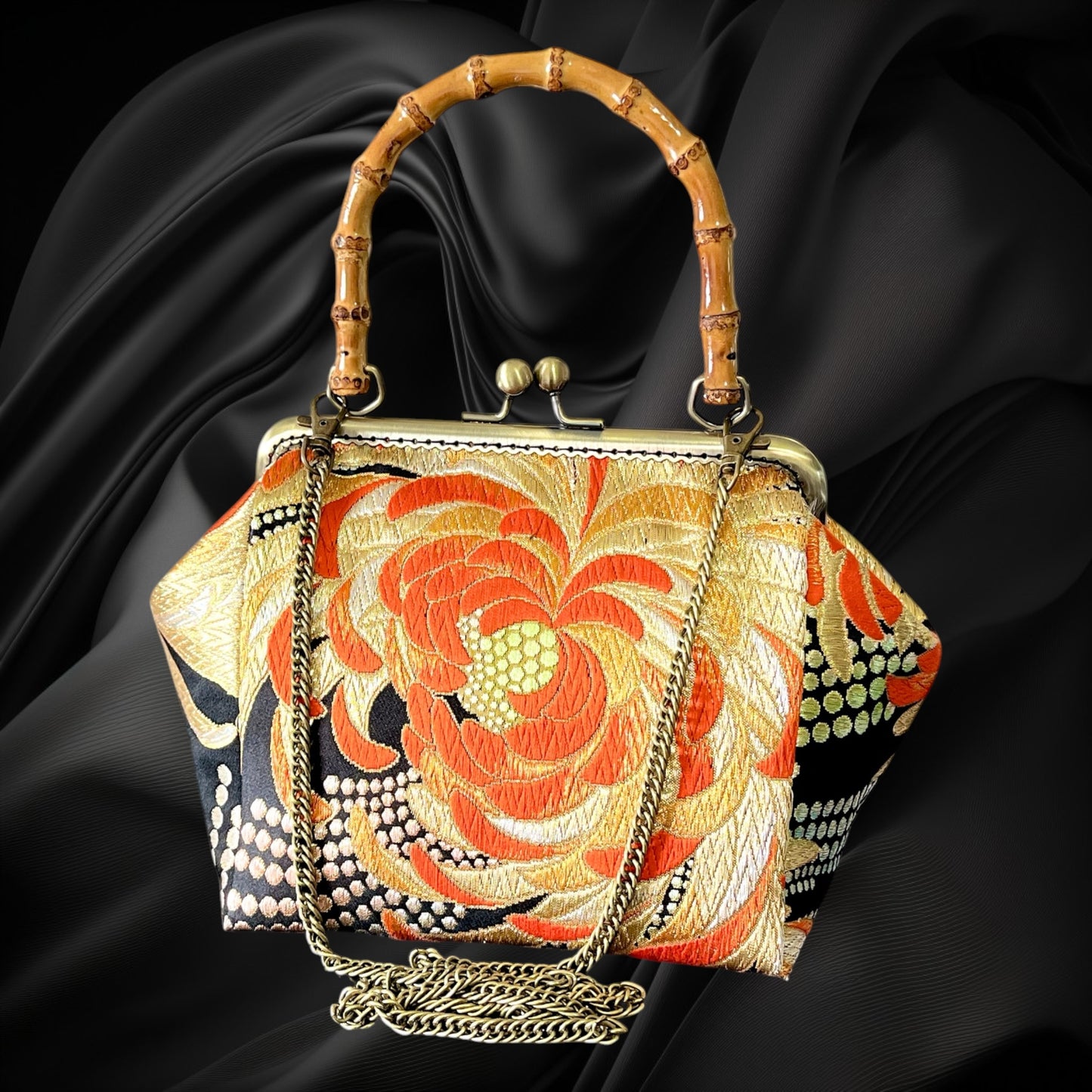 着物リメイクバンブーバッグ [No.1888]