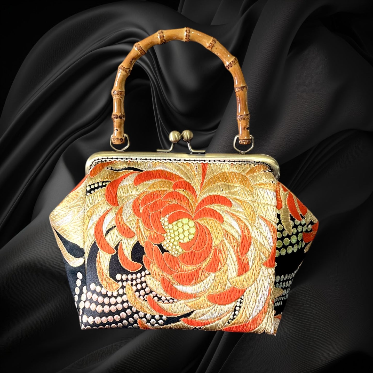 着物リメイクバンブーバッグ [No.1888]