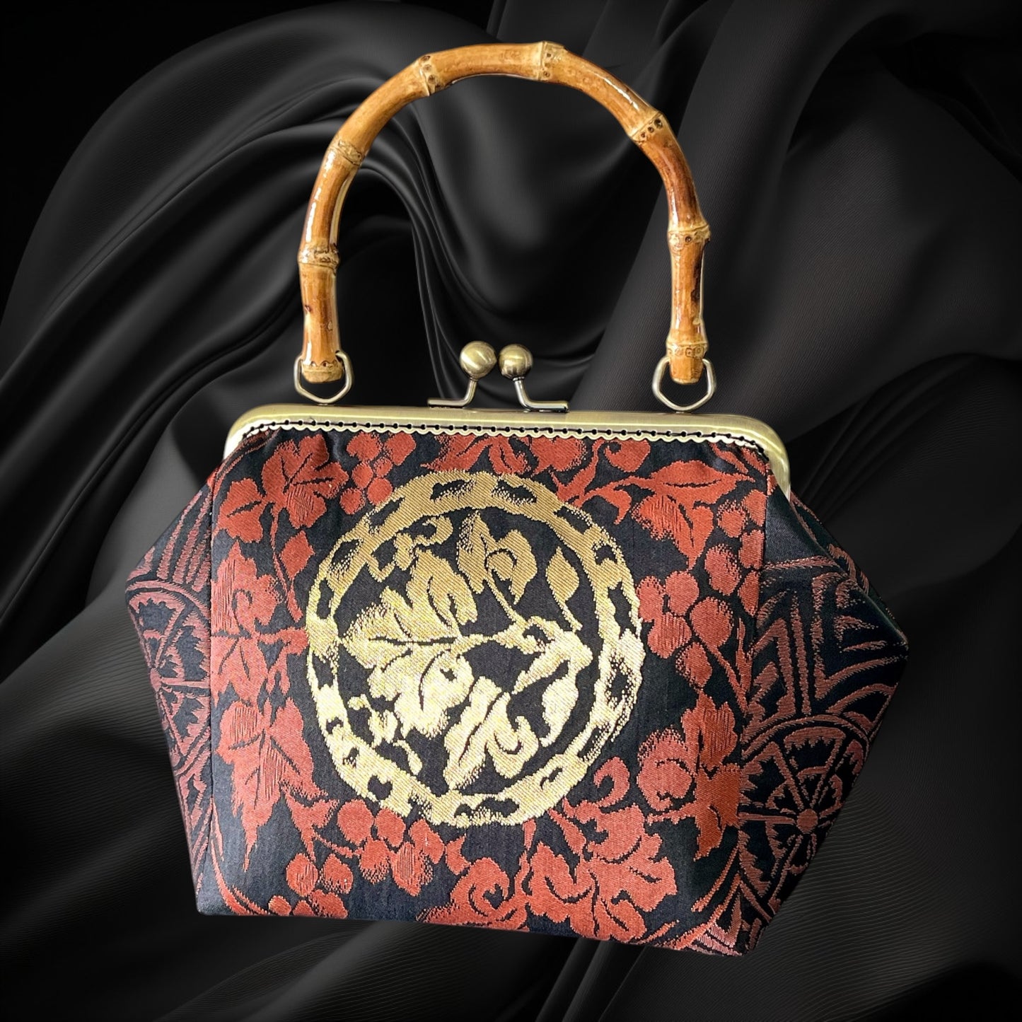 着物リメイクバンブーバッグ [No.1887]