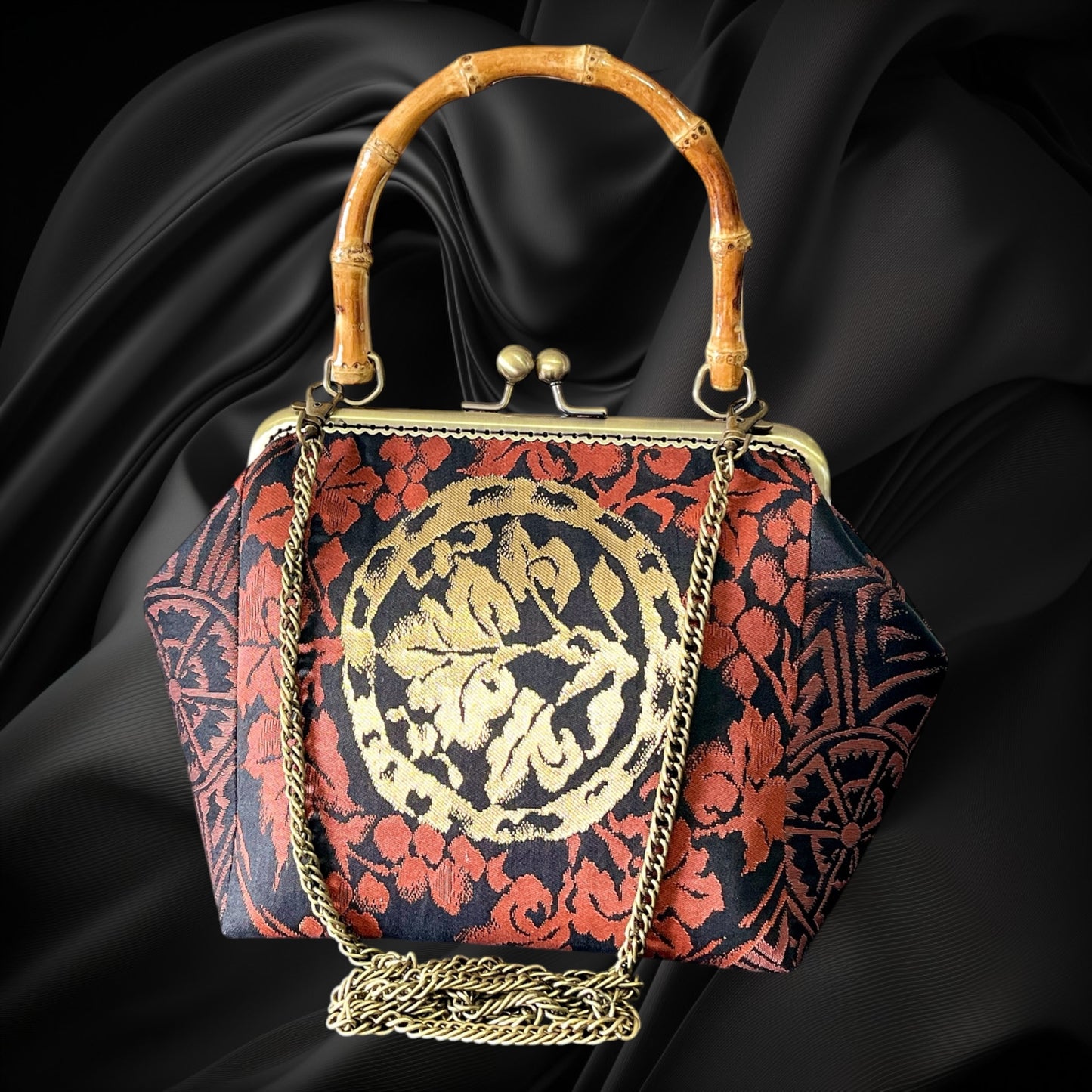 着物リメイクバンブーバッグ [No.1887]