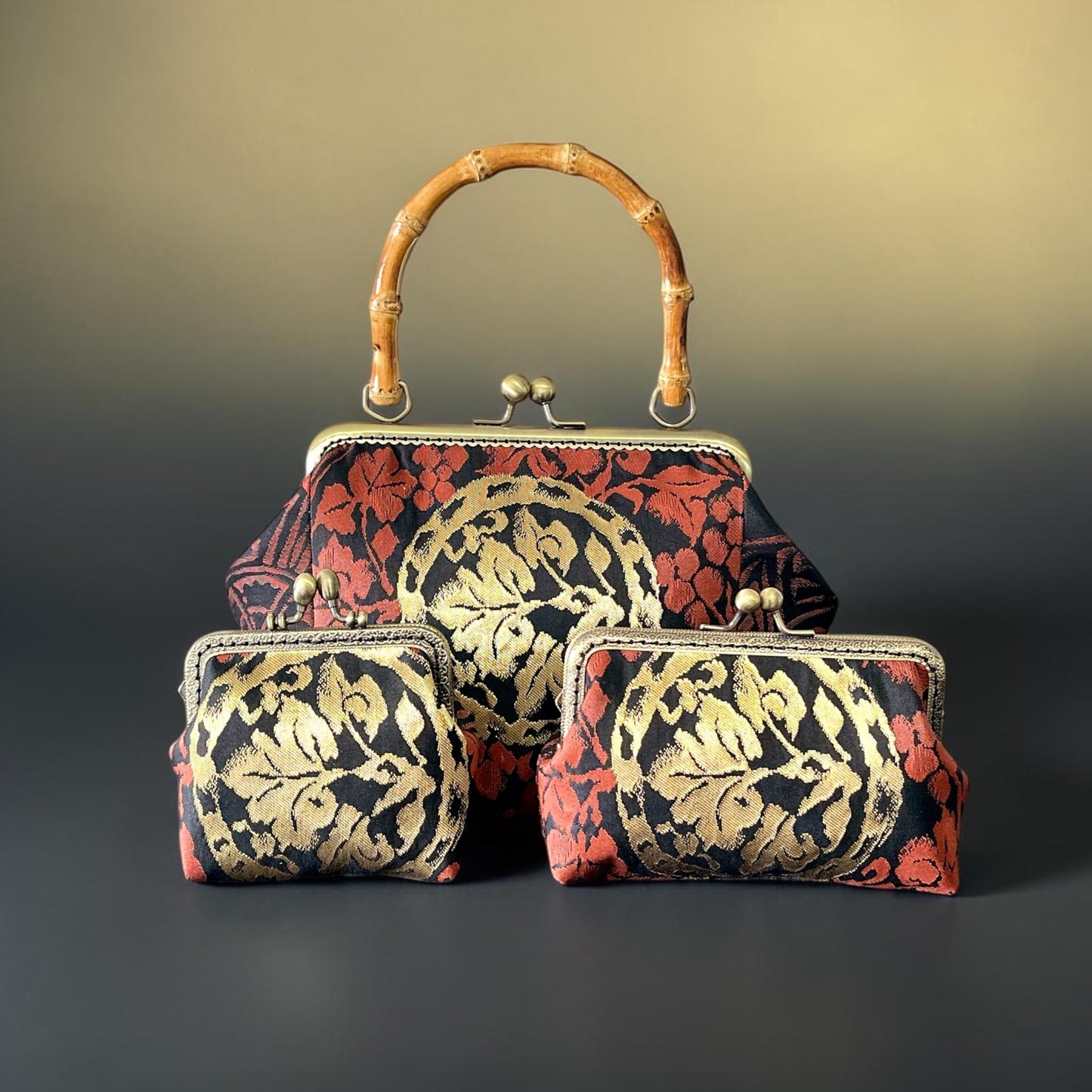 着物リメイクバンブーバッグ [No.1887]