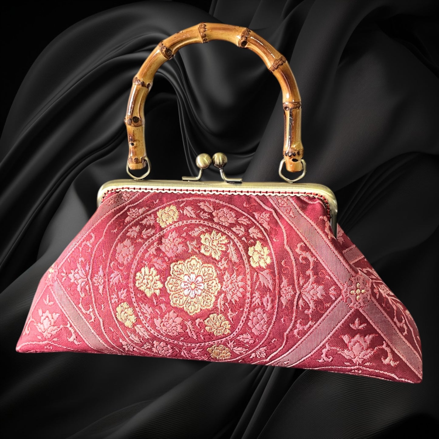 着物リメイクバンブーバッグ [No.1883]