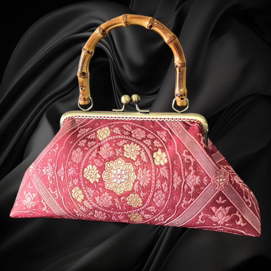 着物リメイクバンブーバッグ [No.1883]