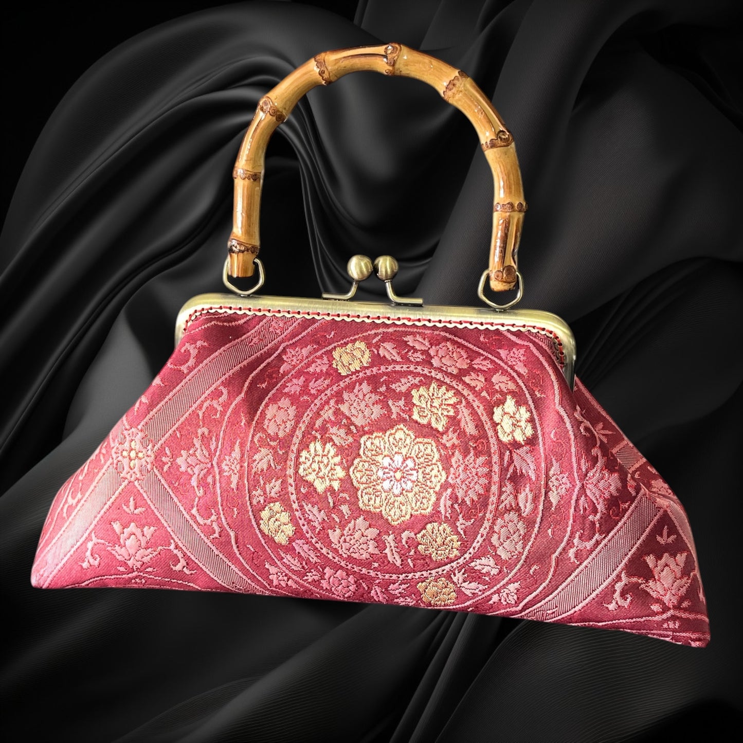 着物リメイクバンブーバッグ [No.1883]