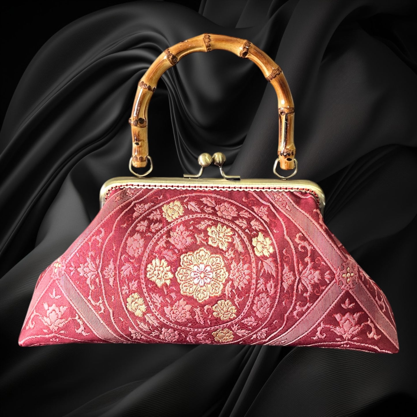 着物リメイクバンブーバッグ [No.1883]