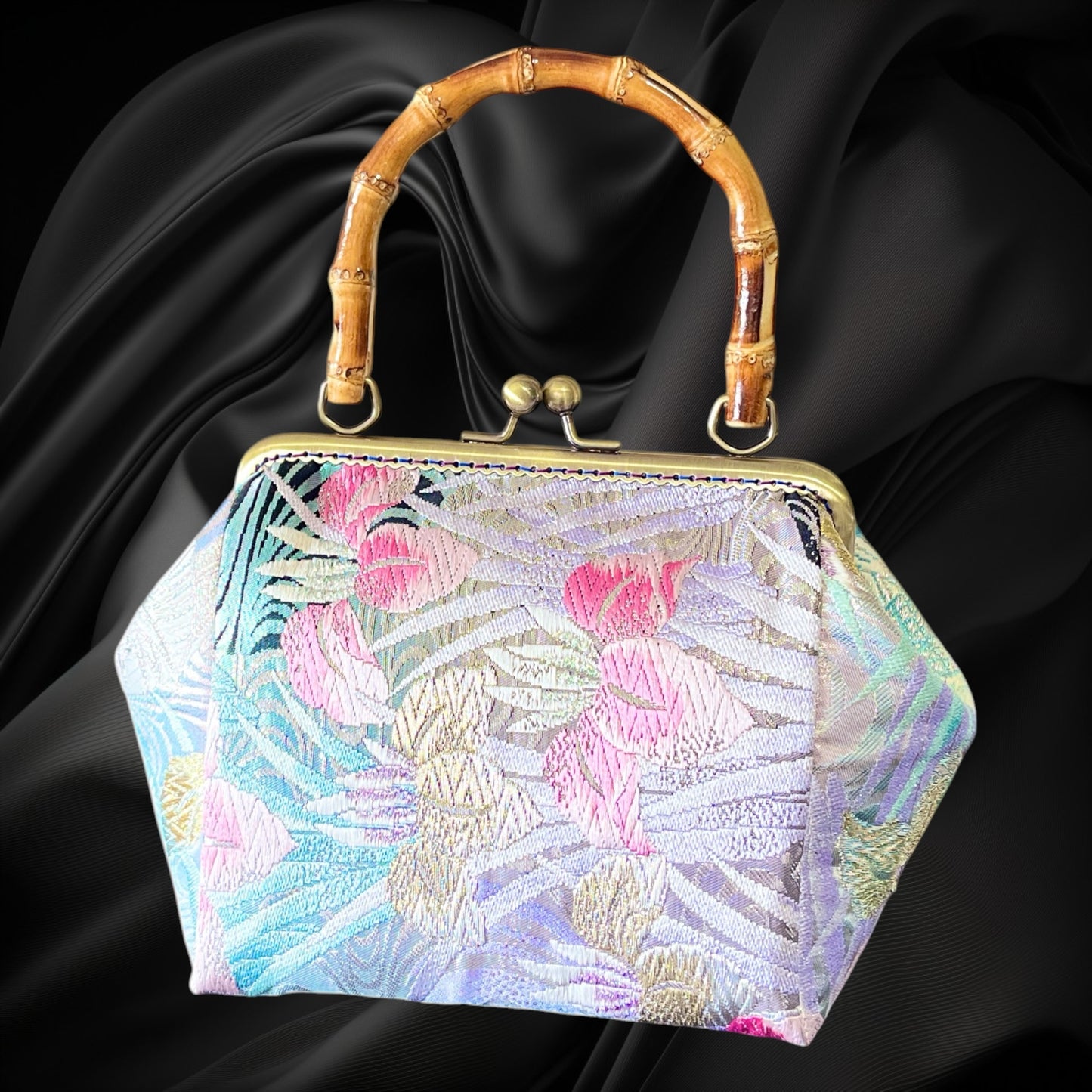 着物リメイクバンブーバッグ [No.1906]