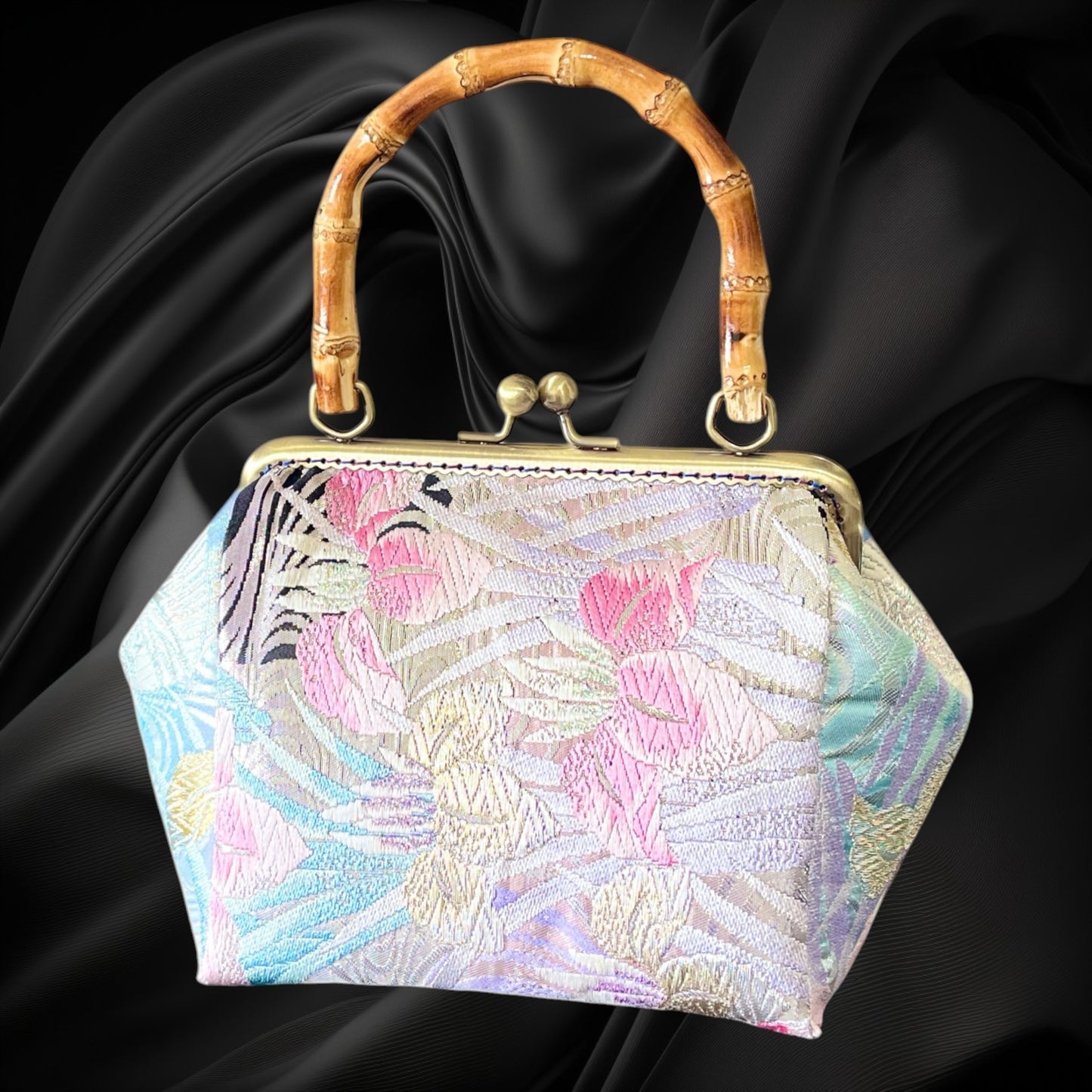 着物リメイクバンブーバッグ [No.1906]