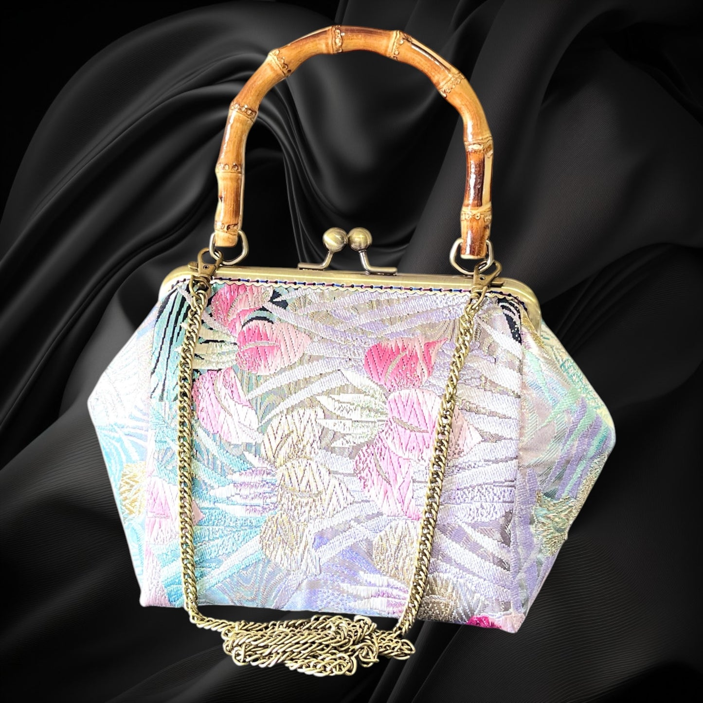 着物リメイクバンブーバッグ [No.1906]