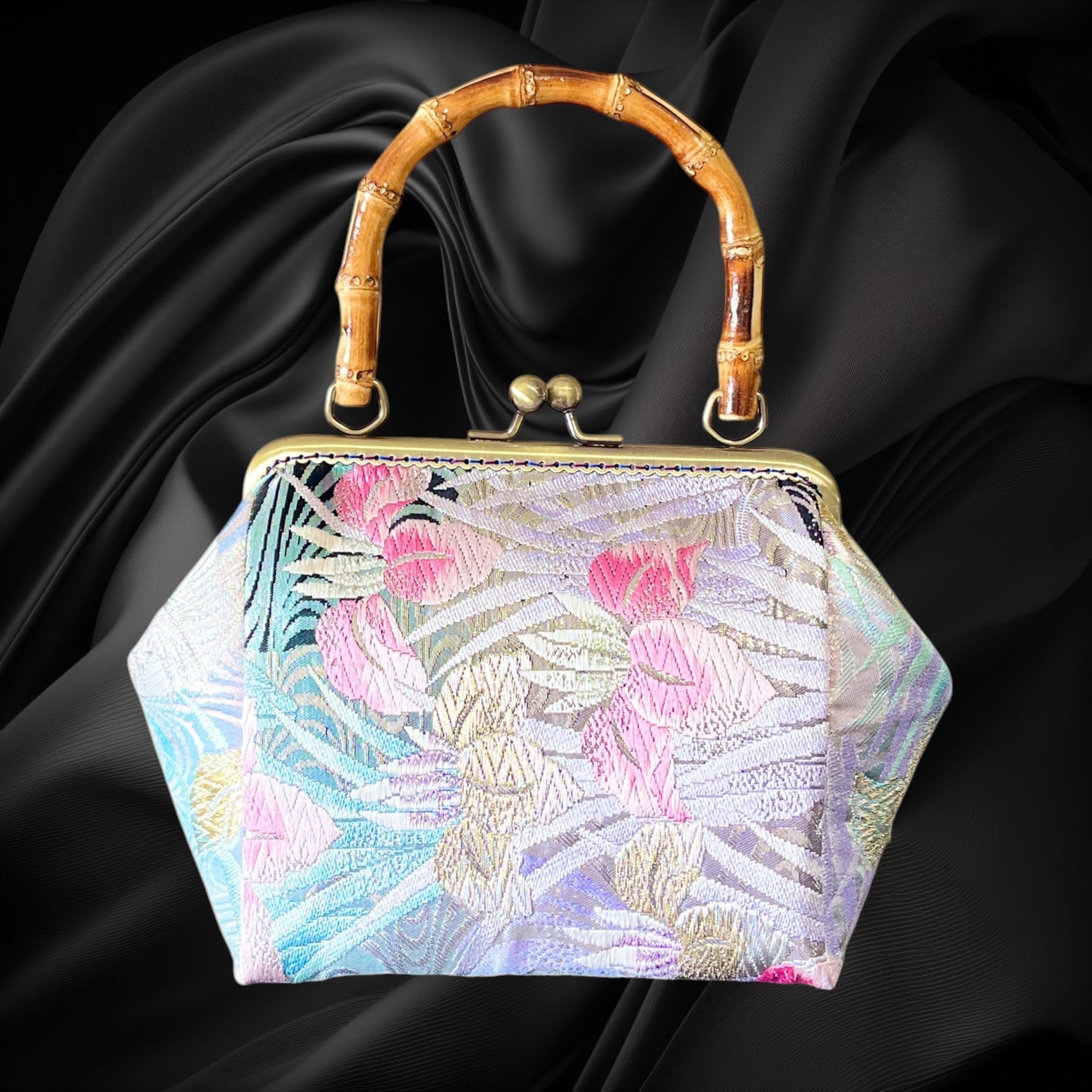 着物リメイクバンブーバッグ [No.1906]