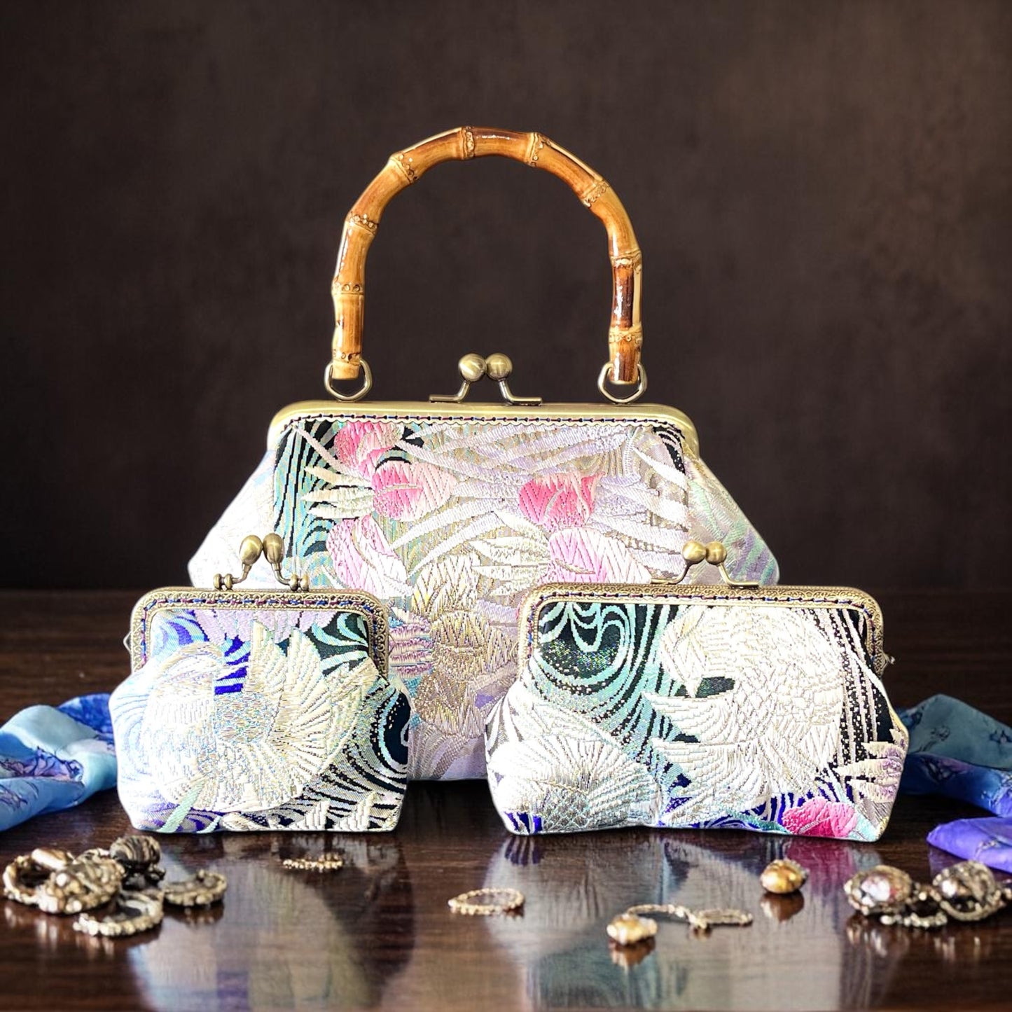 着物リメイクバンブーバッグ [No.1906]