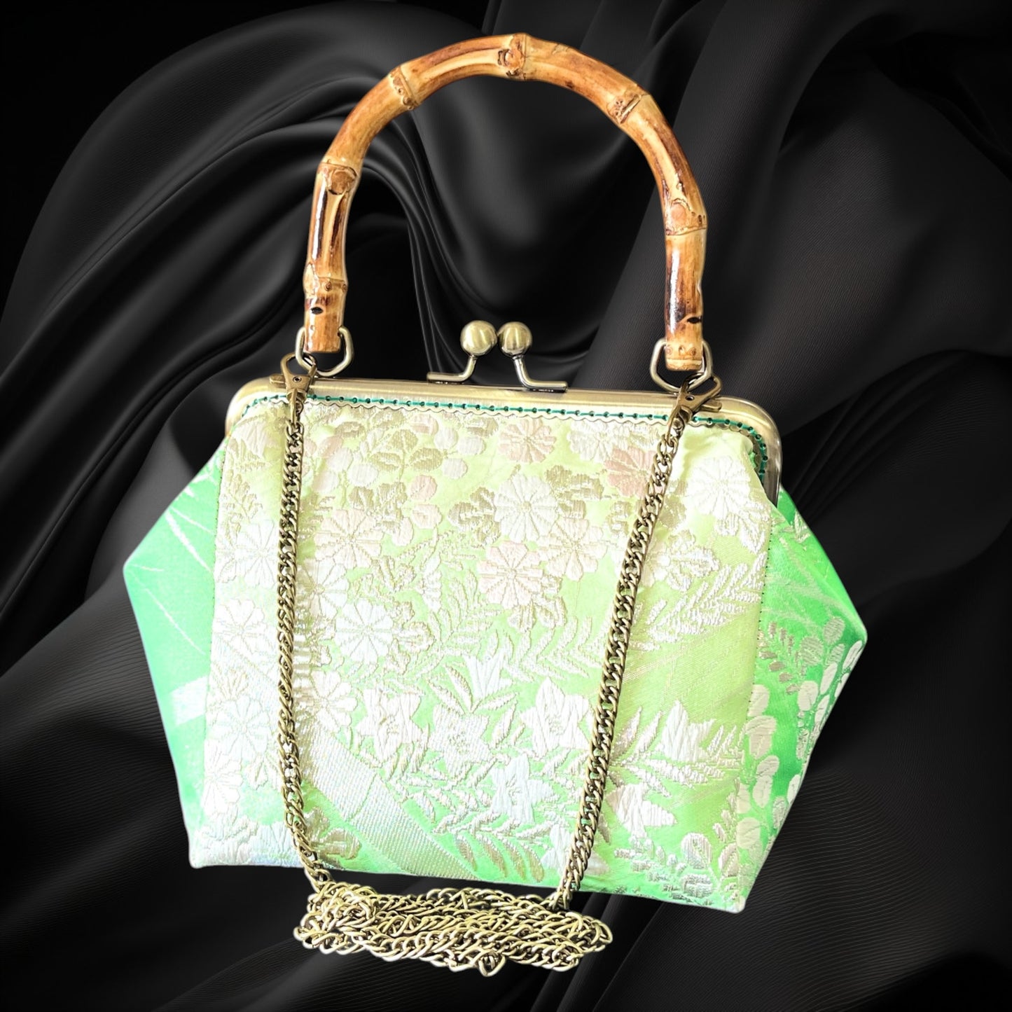 着物リメイクバンブーバッグ [No.1905]