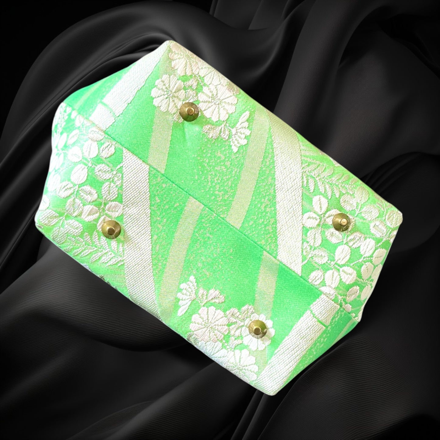 着物リメイクバンブーバッグ [No.1905]