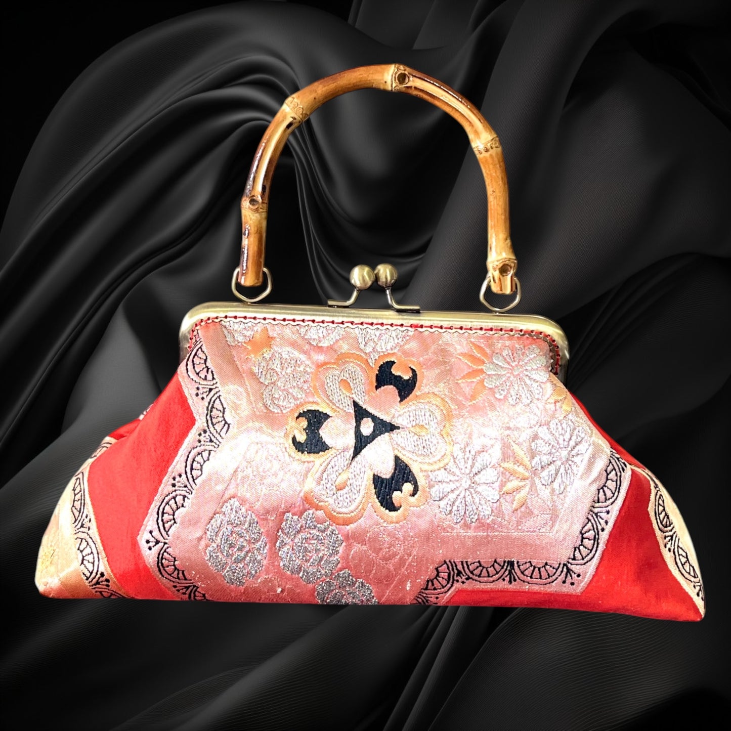 Kimono remake bamboo bag [No.1988]